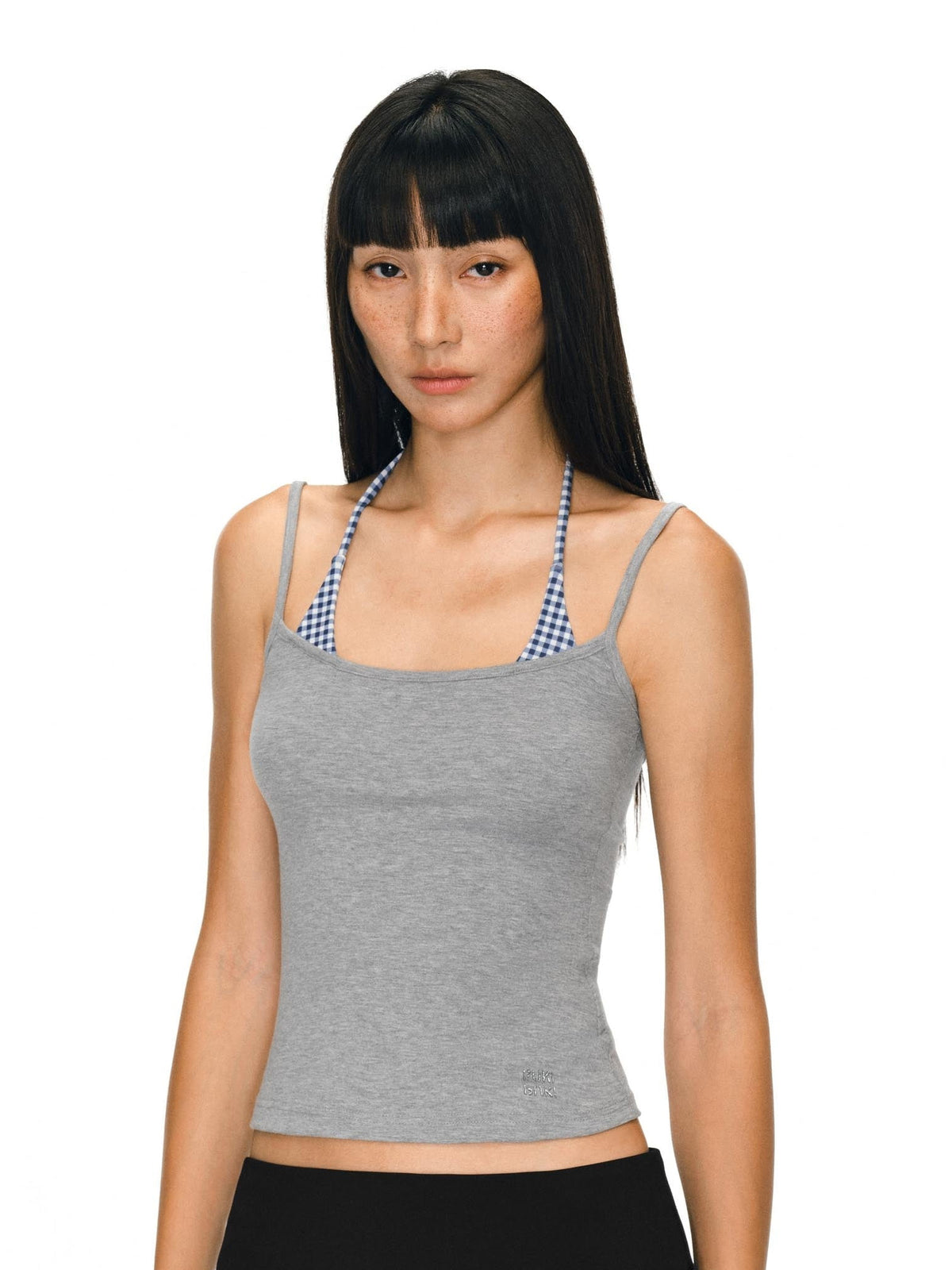Halter Stripe Two-Tone Layered Tank
