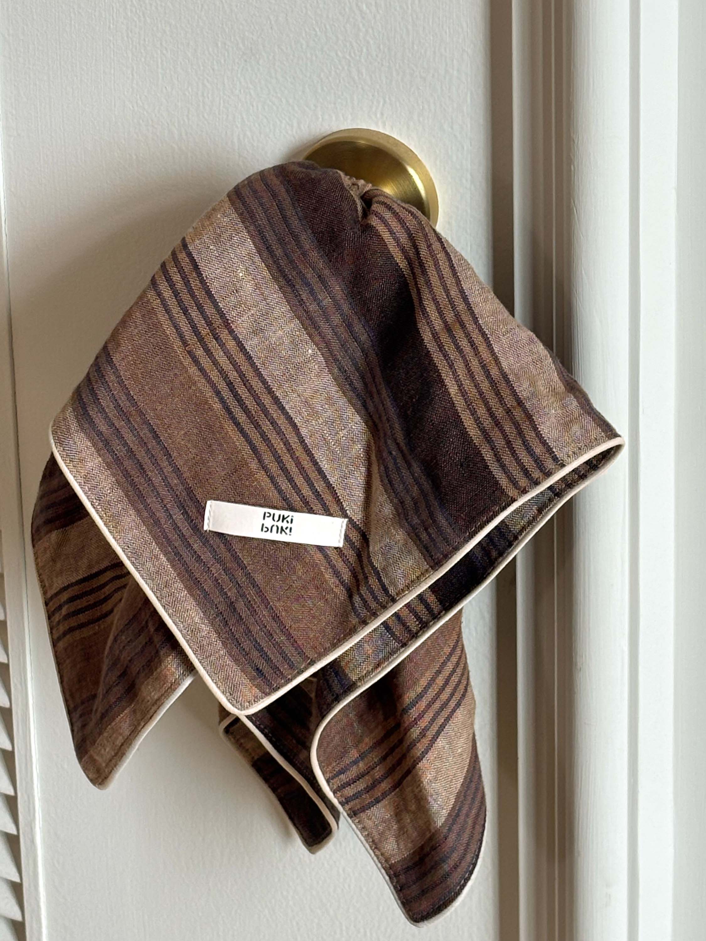 Striped Linen Scarf Scrunchie