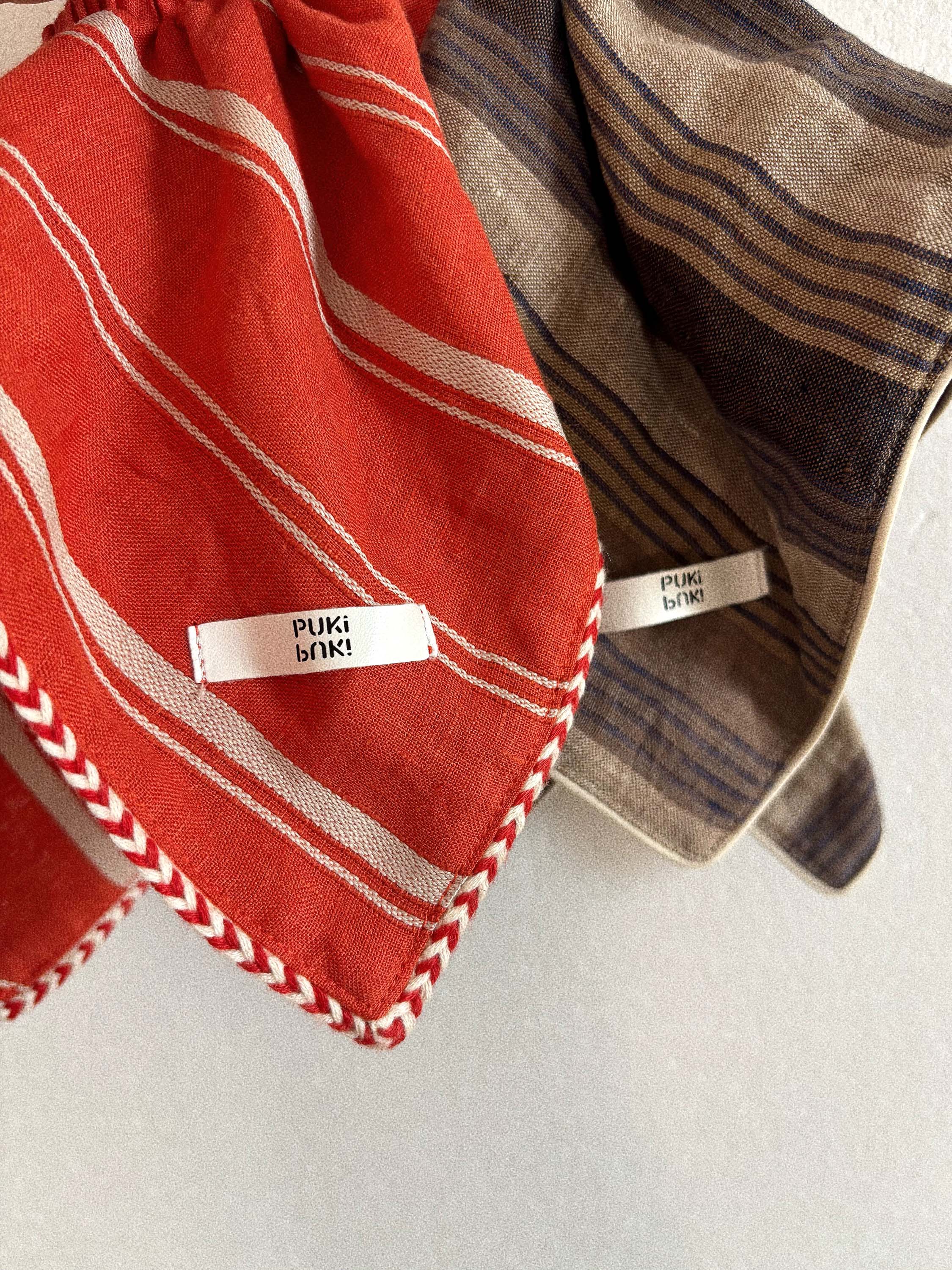 Striped Linen Scarf Scrunchie