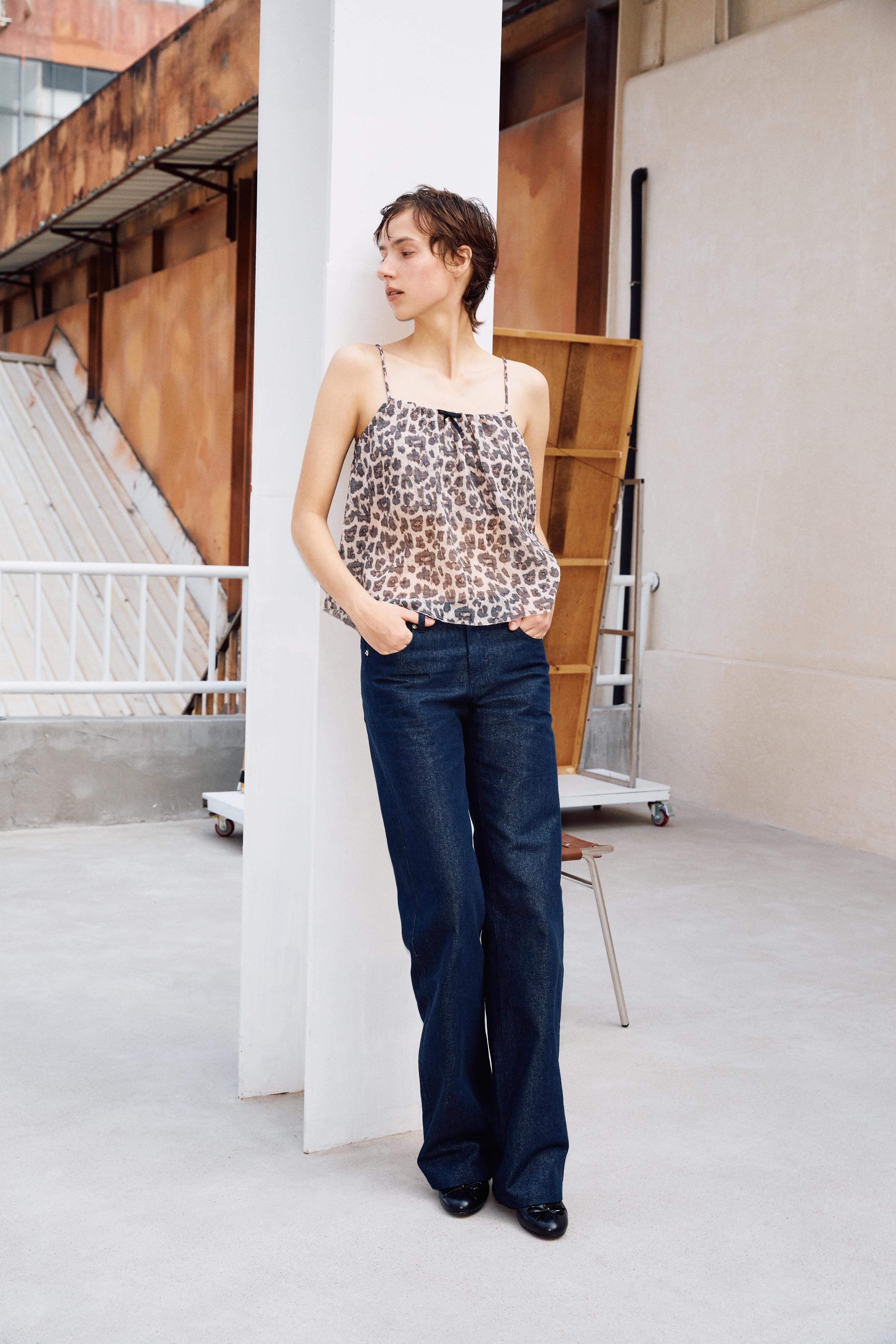 Leopard Bow Cami Top