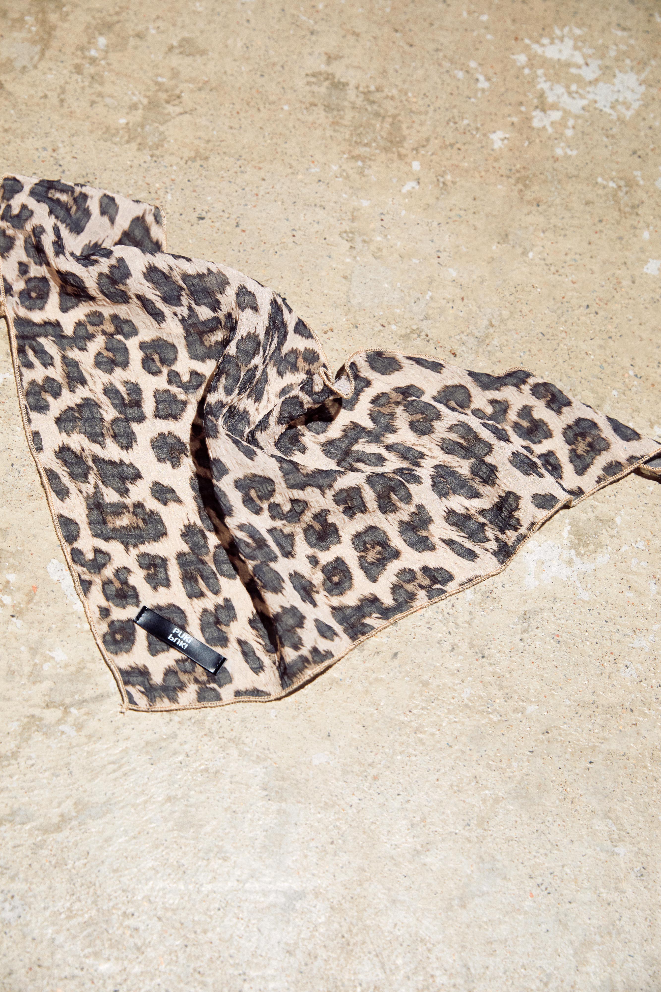 Leopard Silk-Feel Scarf