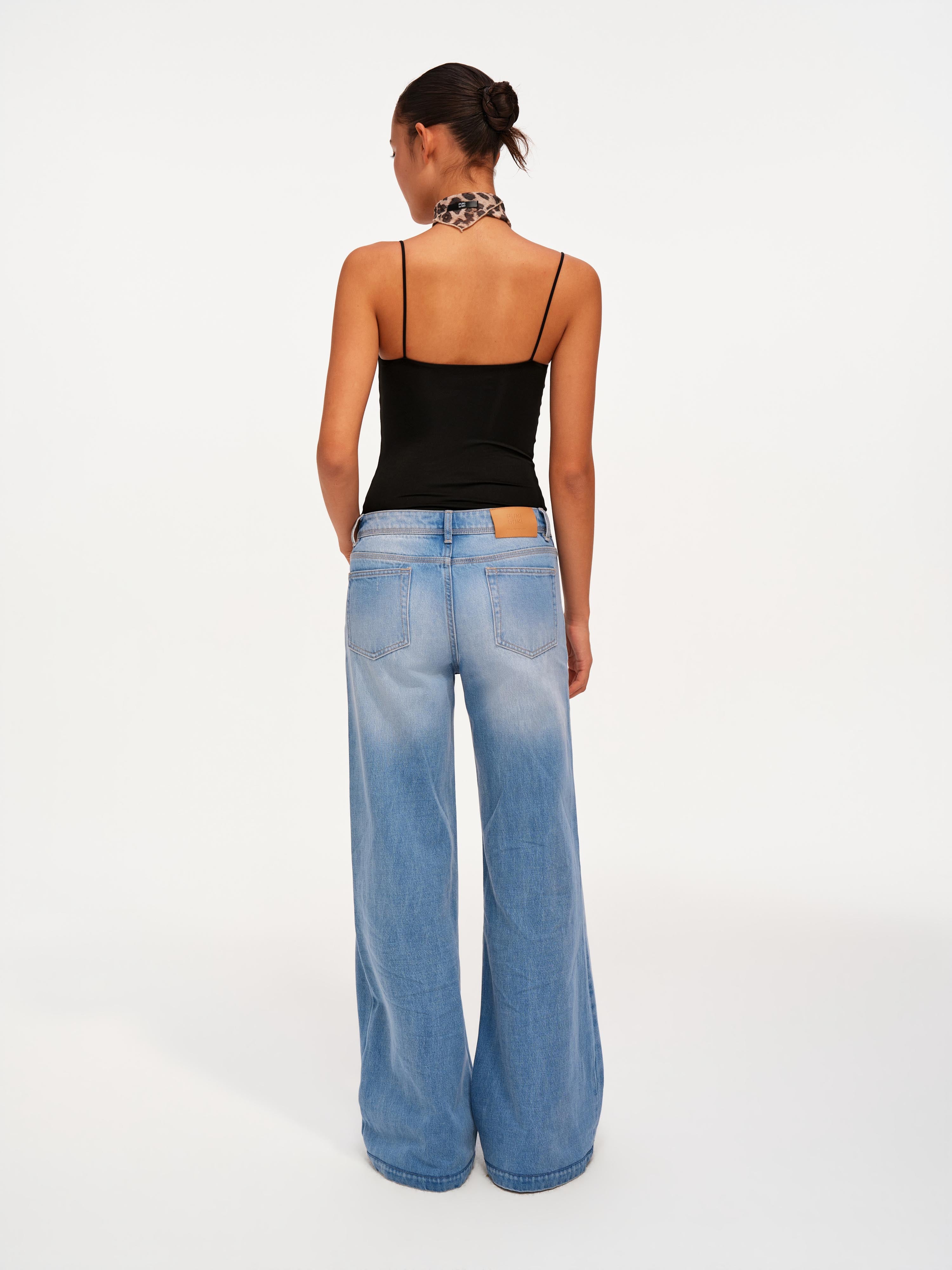 Vintage Wash Wide-Leg Jeans
