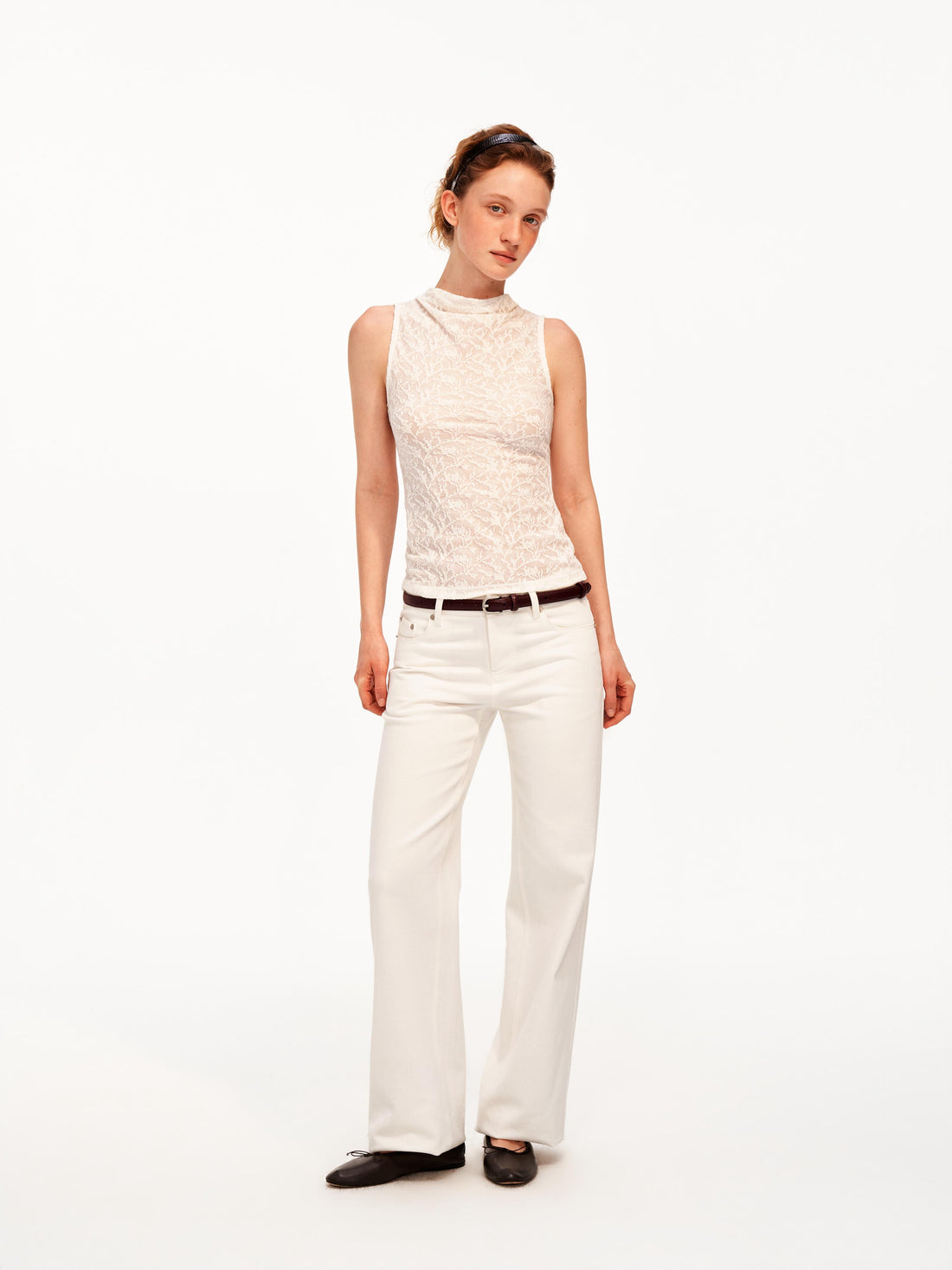 The Sheer Jacquard Halter Top