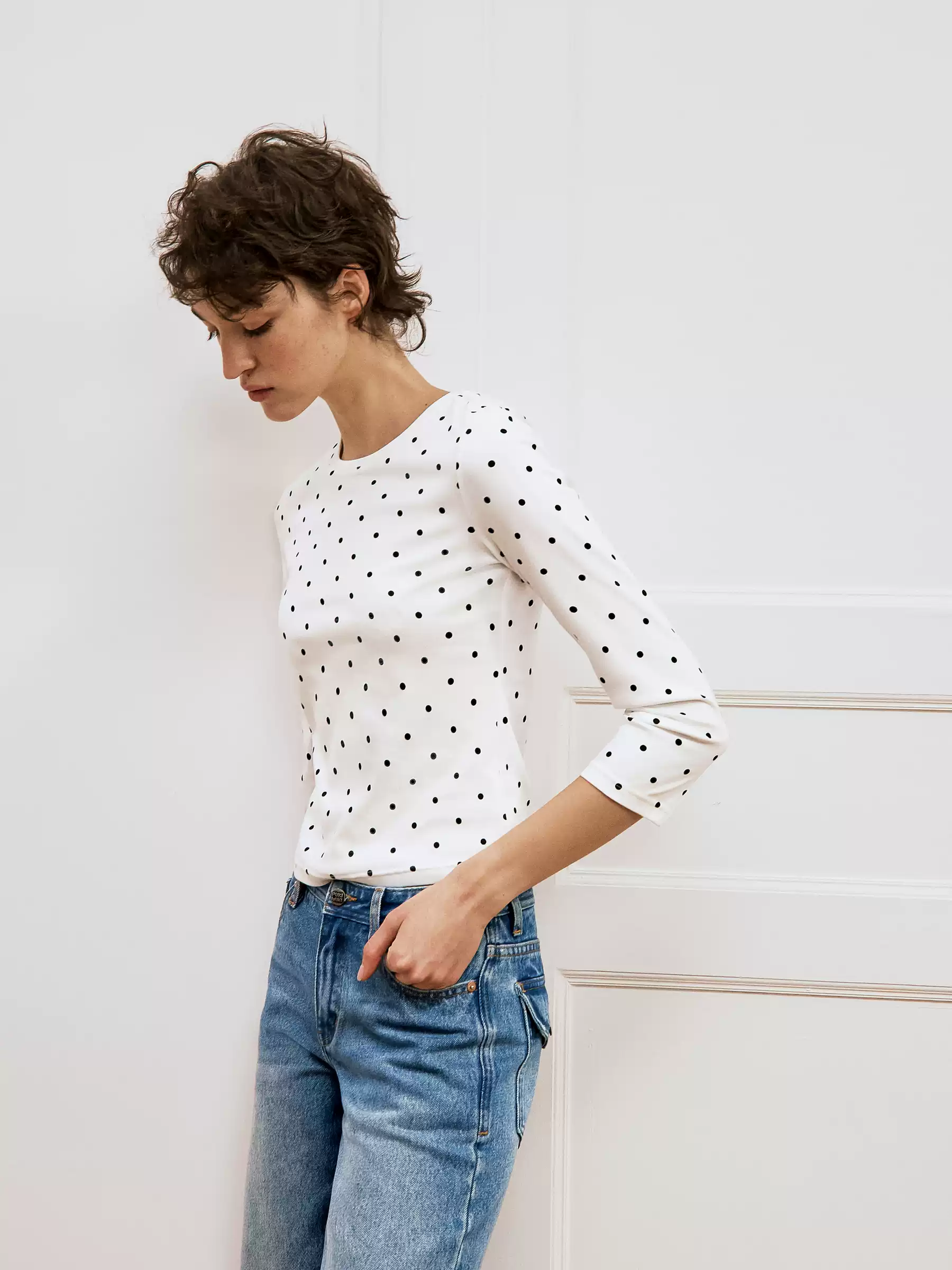 Vintage Polka Dot Crop Tee