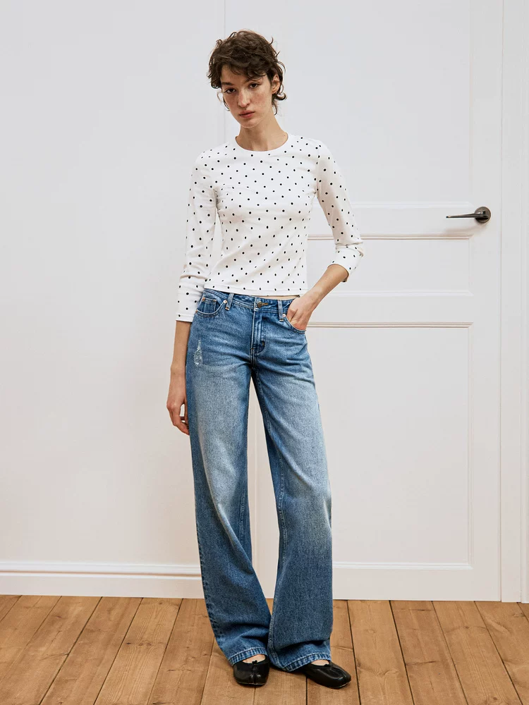 Vintage Polka Dot Crop Tee