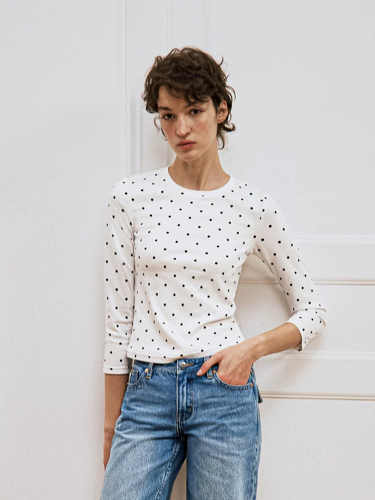 Vintage Polka Dot Crop Tee