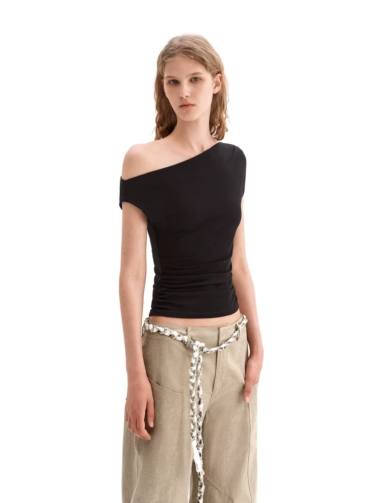 Asymmetric Tencel Drape Tee