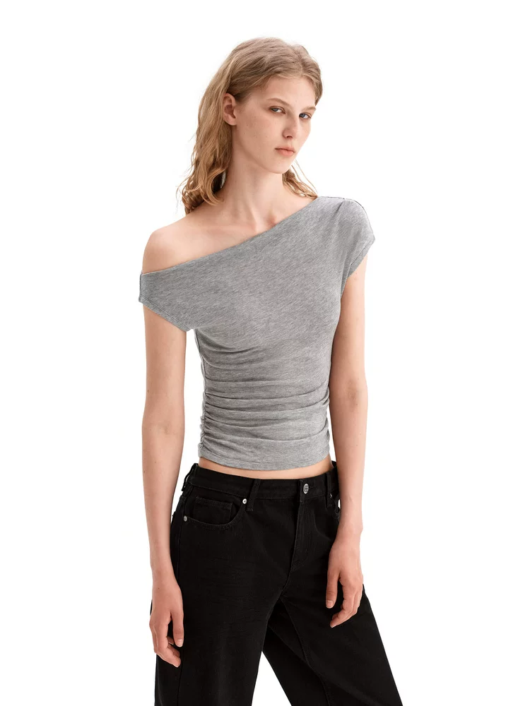 Asymmetric Tencel Drape Tee