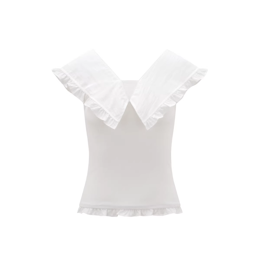 Layered Ruffle V-Neck Top