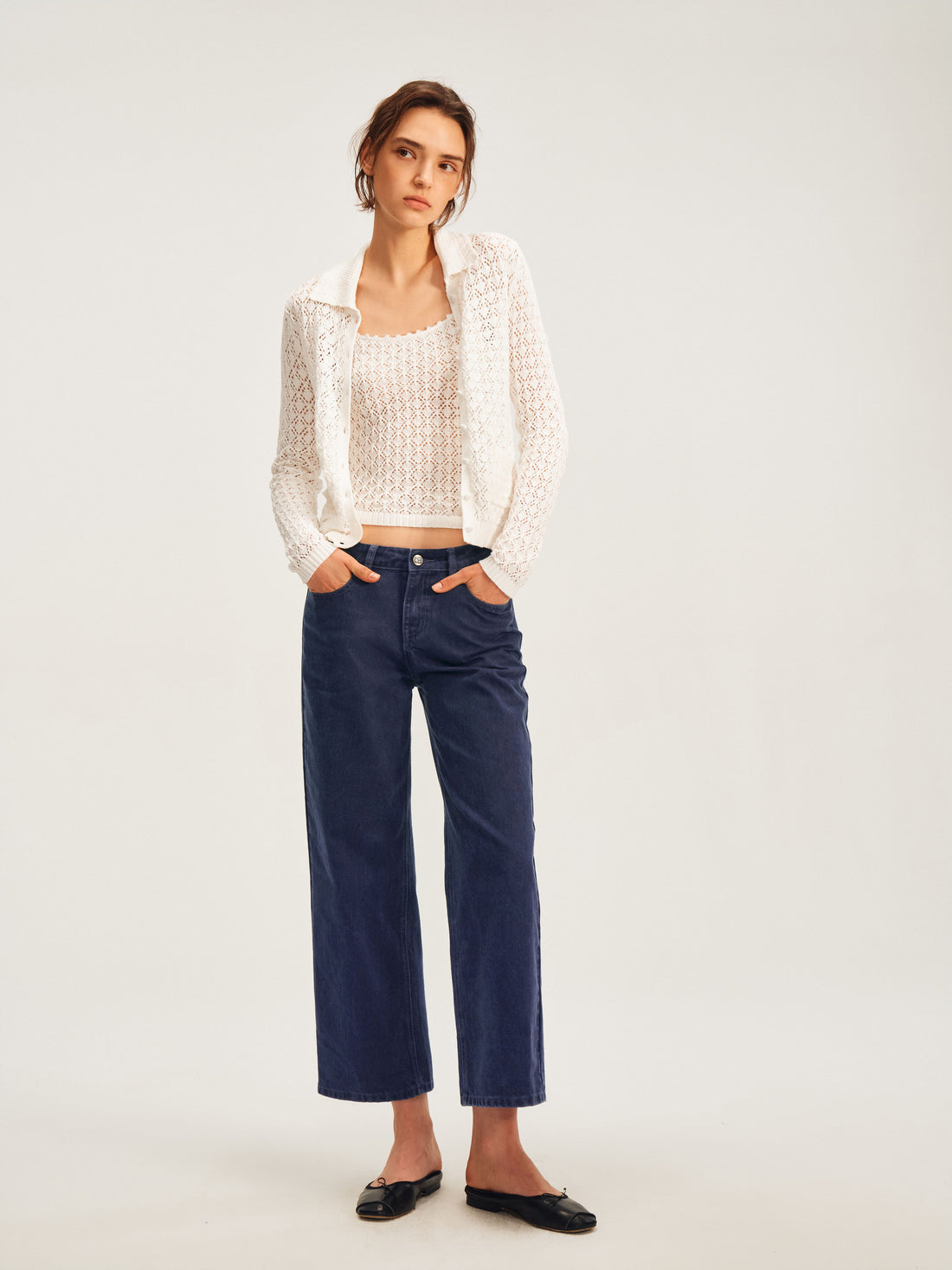 Cropped Straight-Leg Trousers