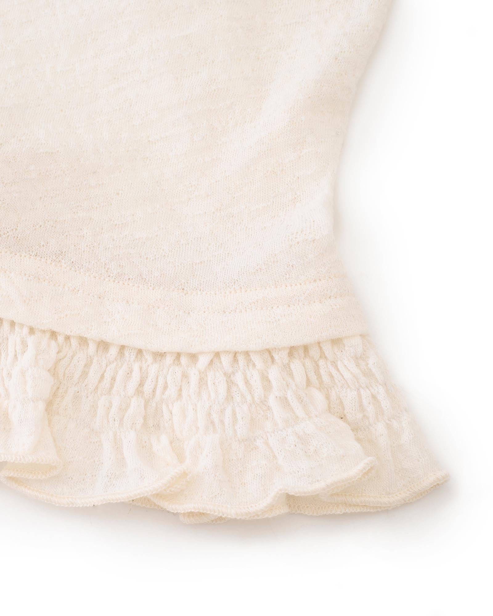 เสื้อจับจีบผ้าขนสัตว์ลาย Jacquard
