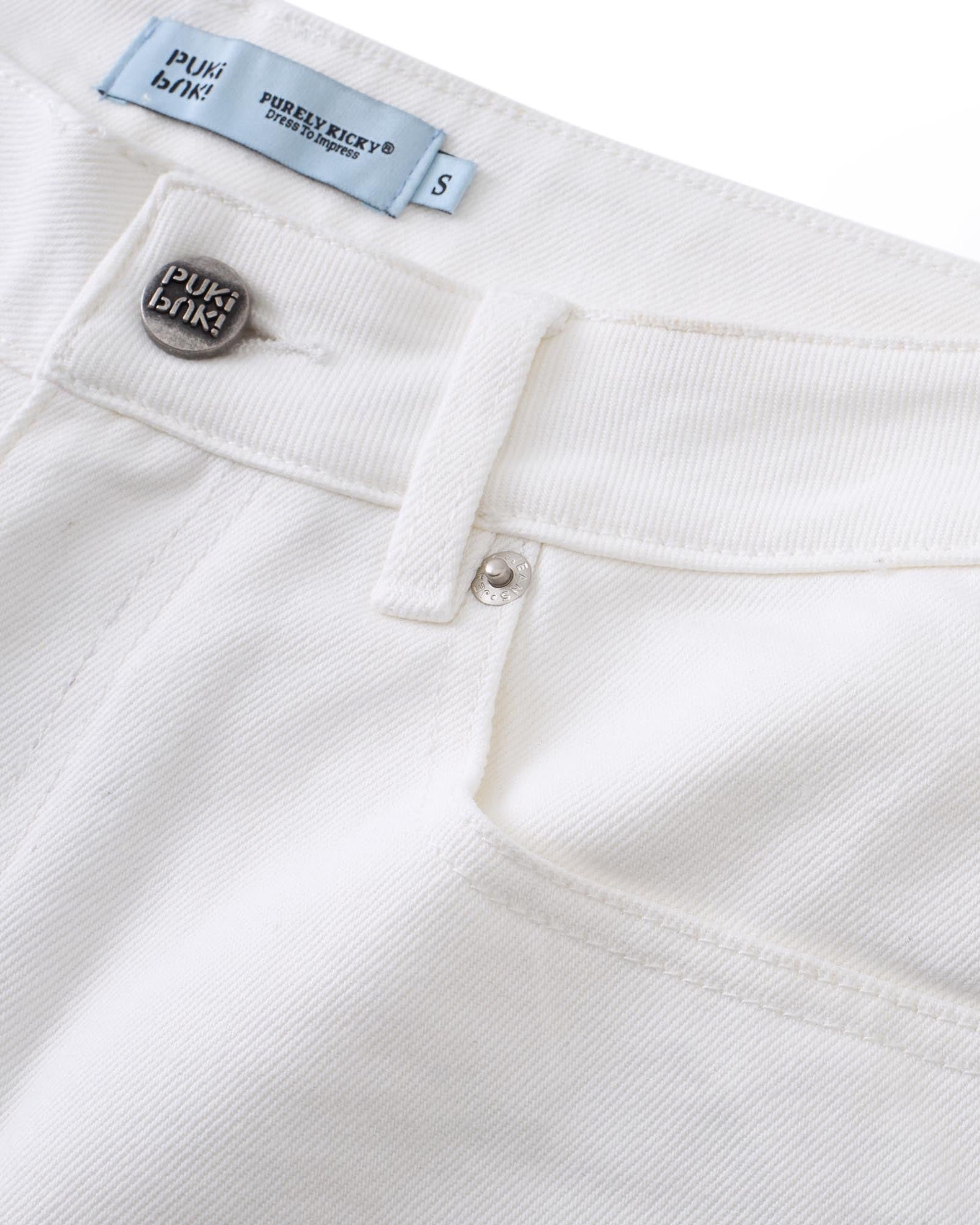 Low Rise Straight White Jeans