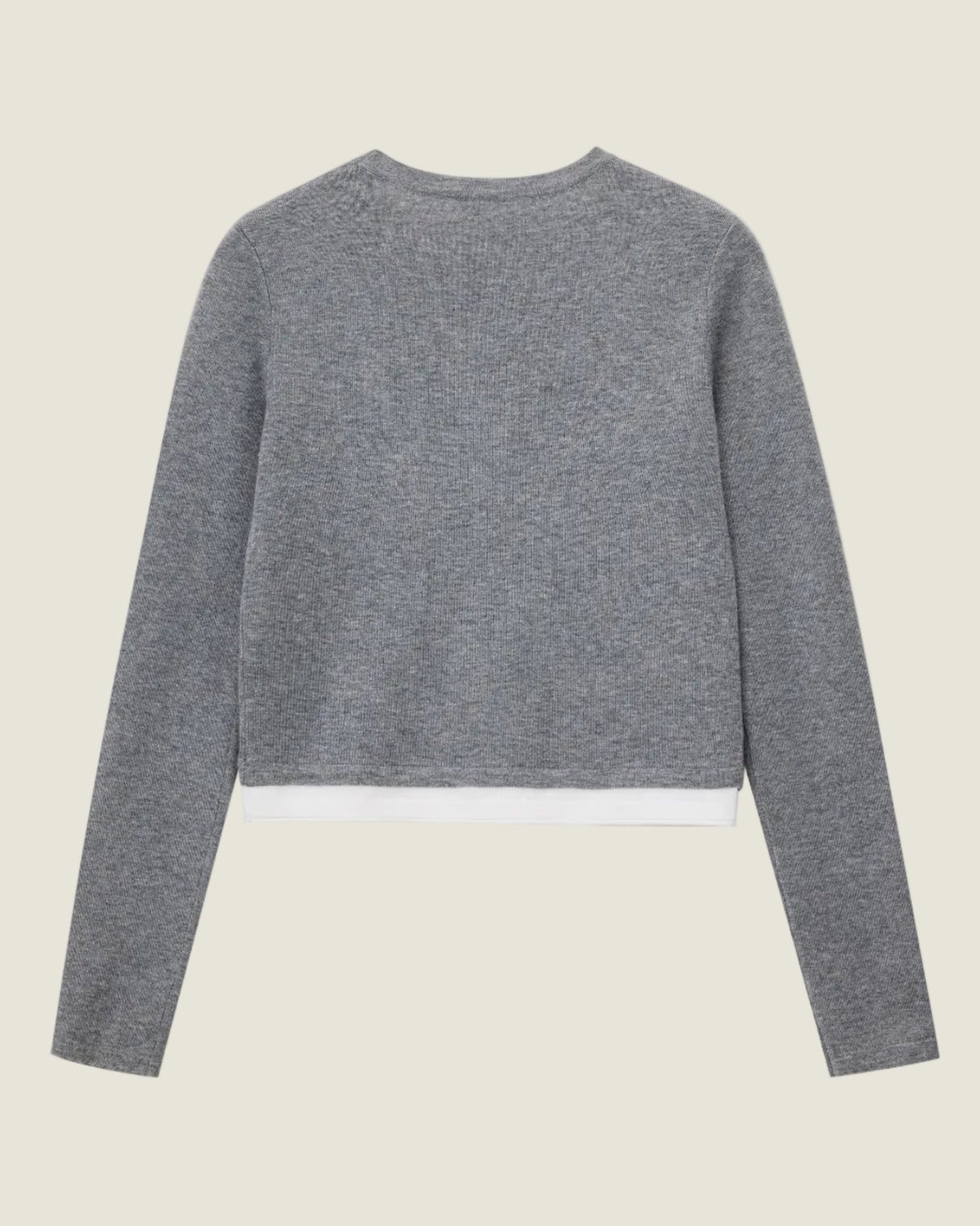 เสื้อถักครอปคอปกแบบทูโทน