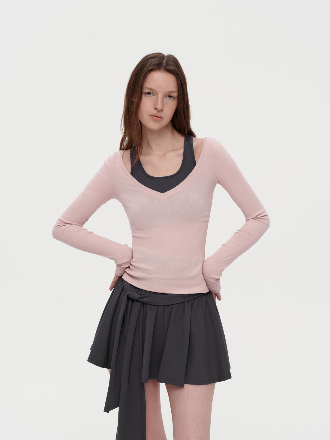 Layered Lyocell Halter Top & Skirt Set