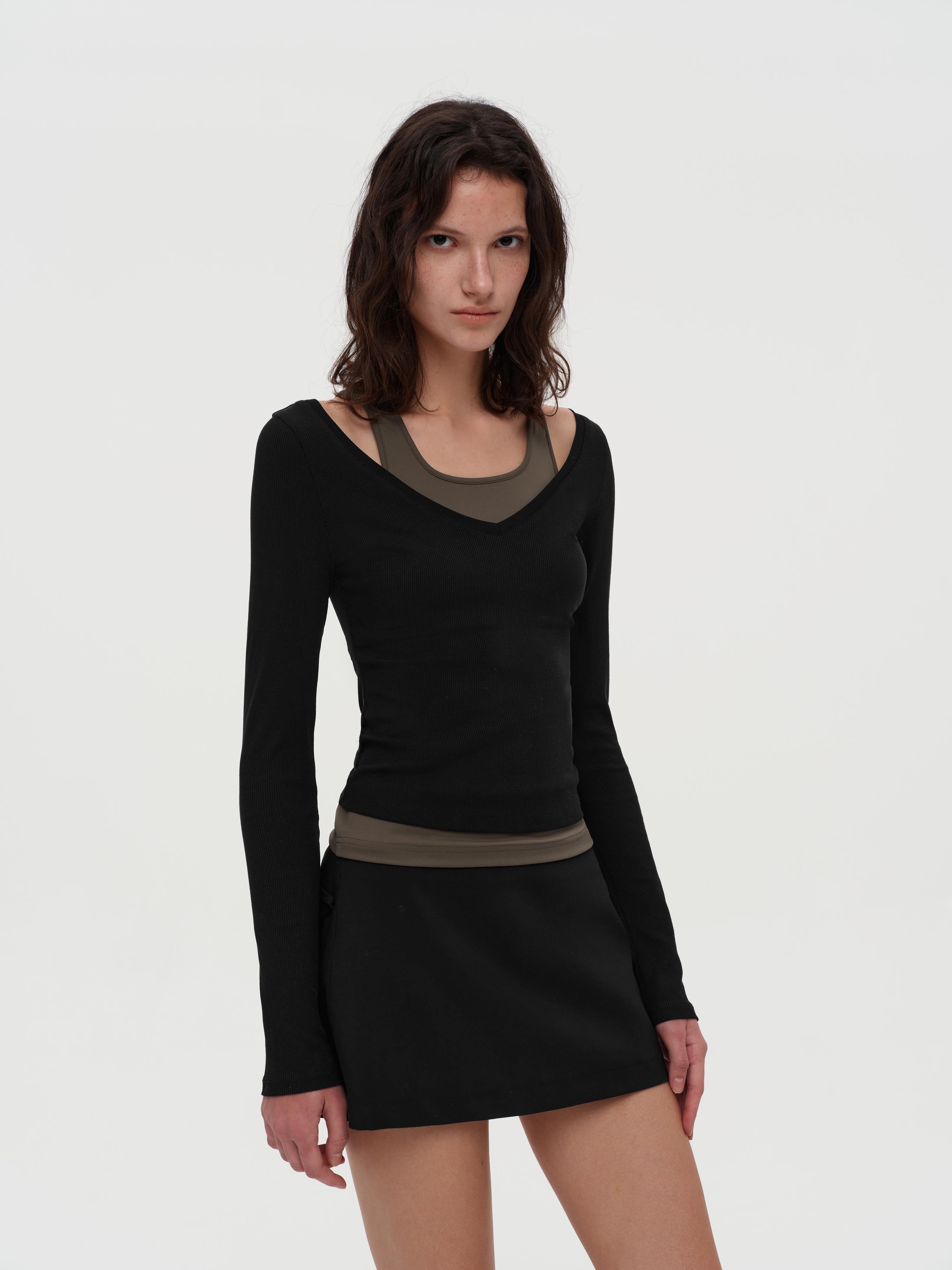 Layered Lyocell Halter Top & Skirt Set