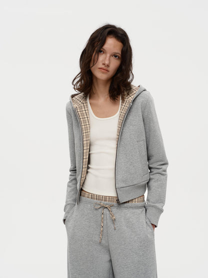 Gray Zip-Up Hoodie