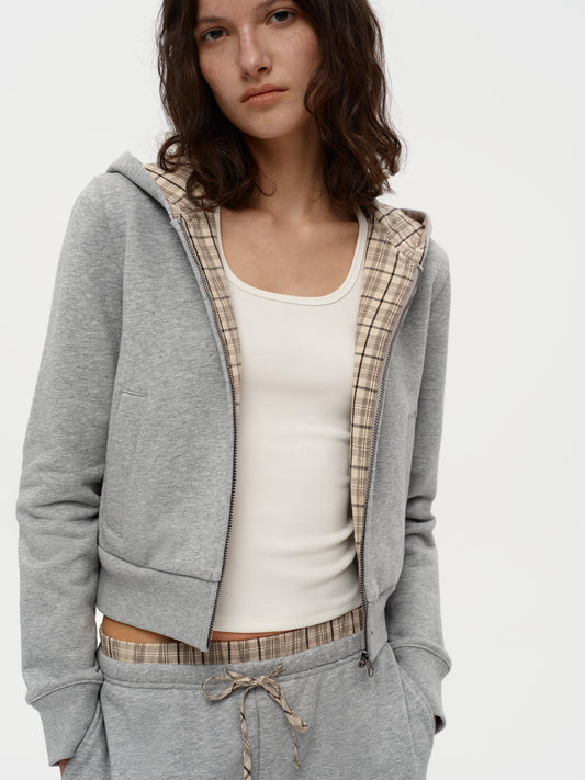 Gray Zip-Up Hoodie
