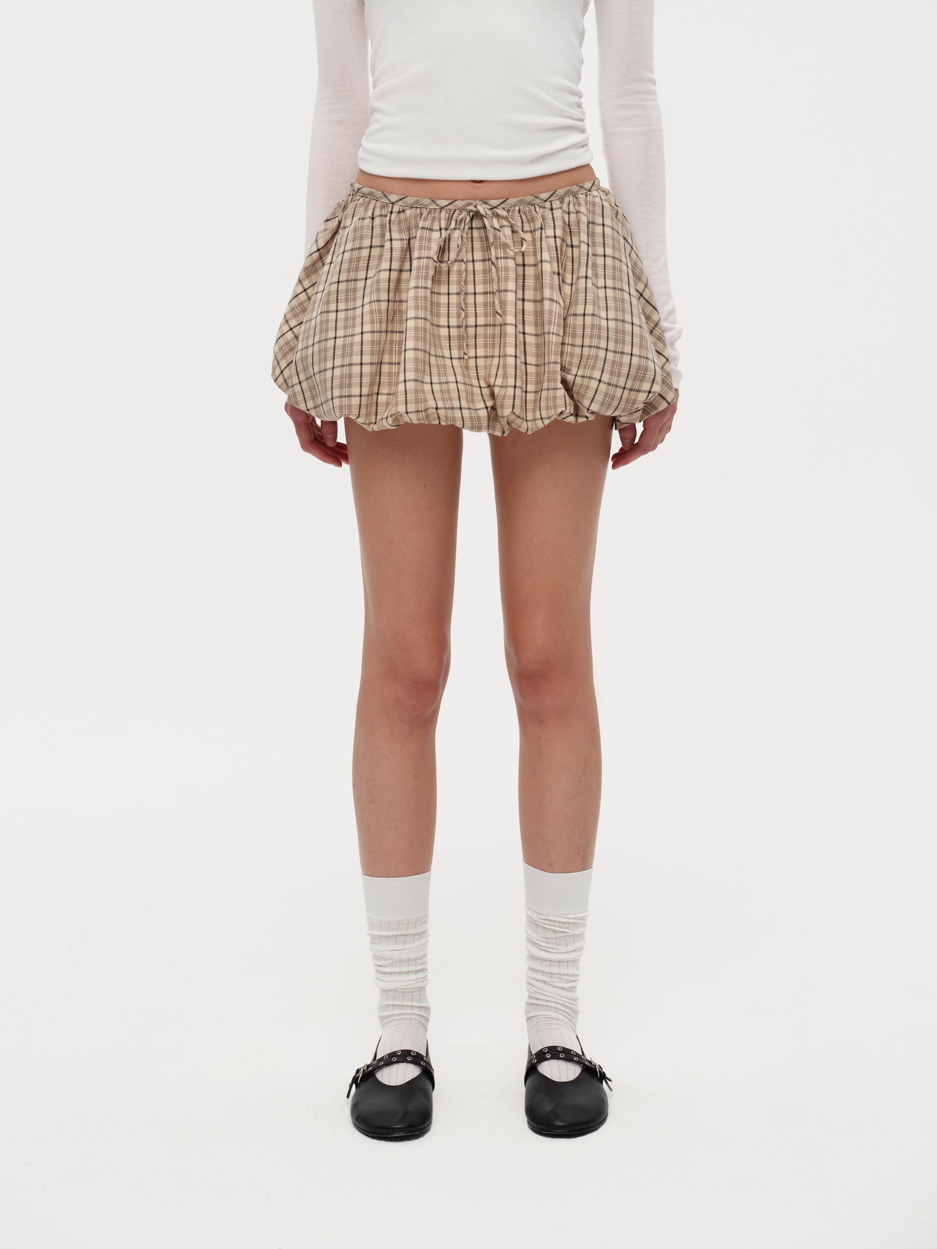 Butter Plaid Bloom Skort