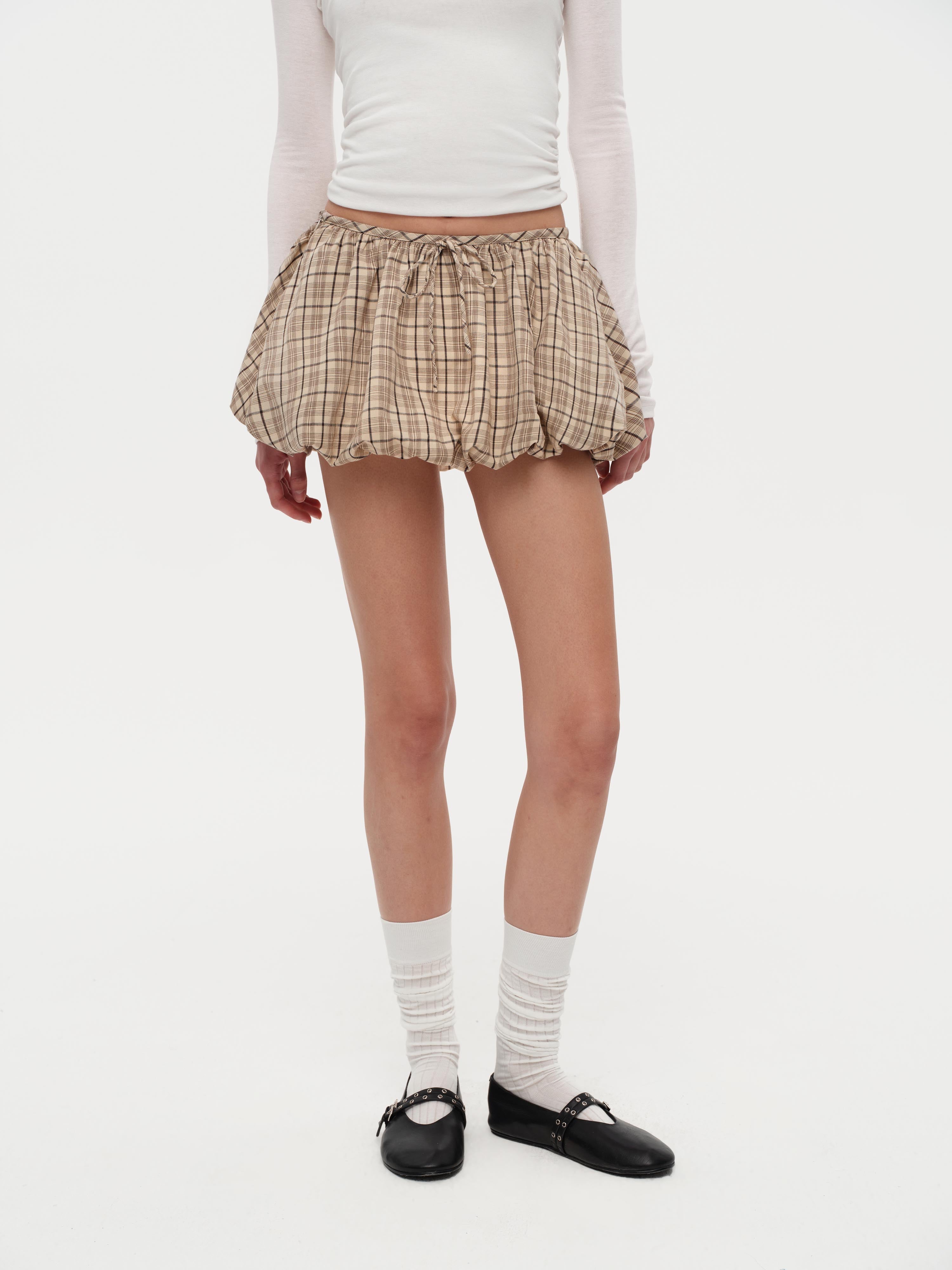 Butter Plaid Bloom Skort