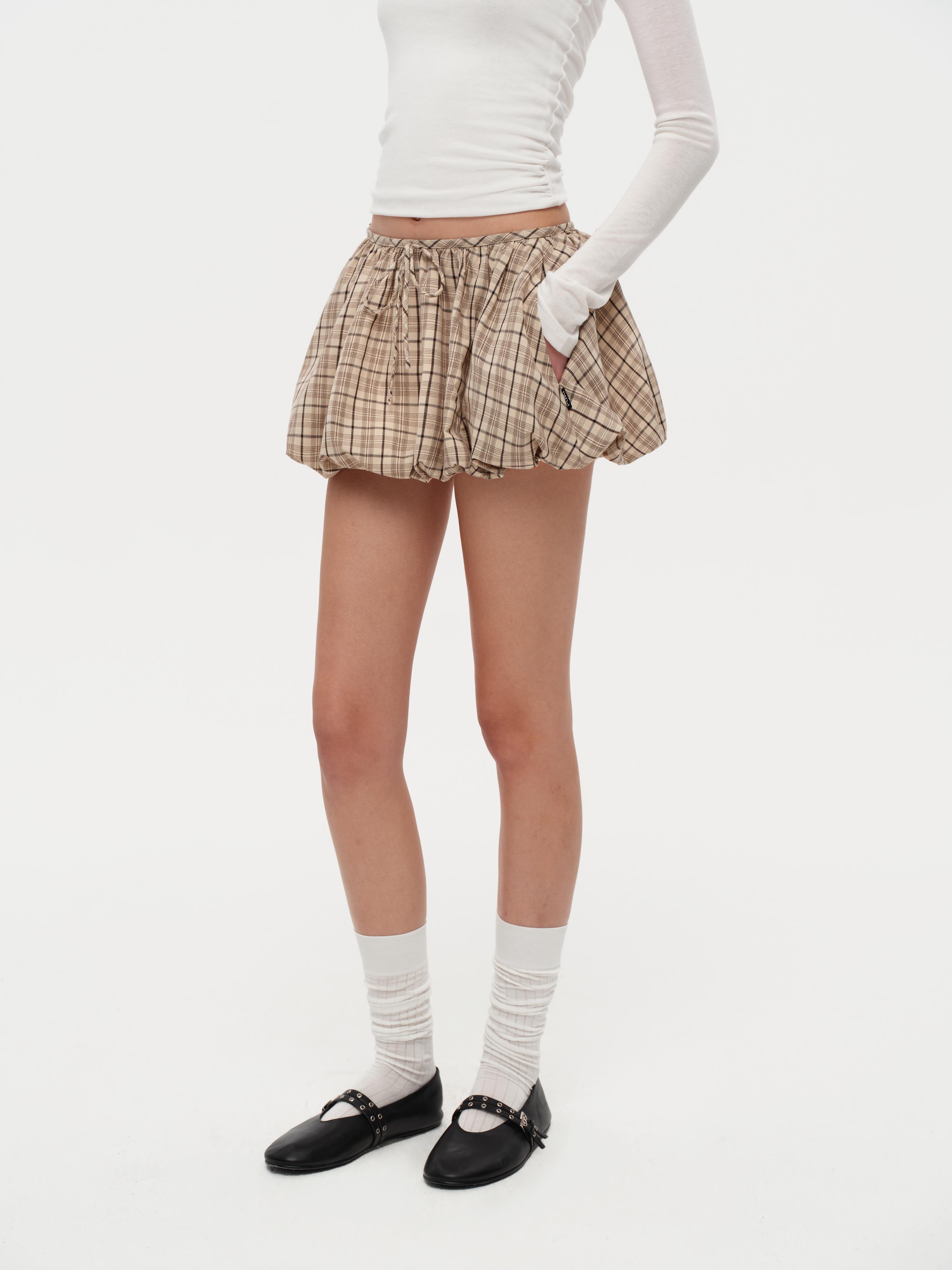 Butter Plaid Bloom Skort