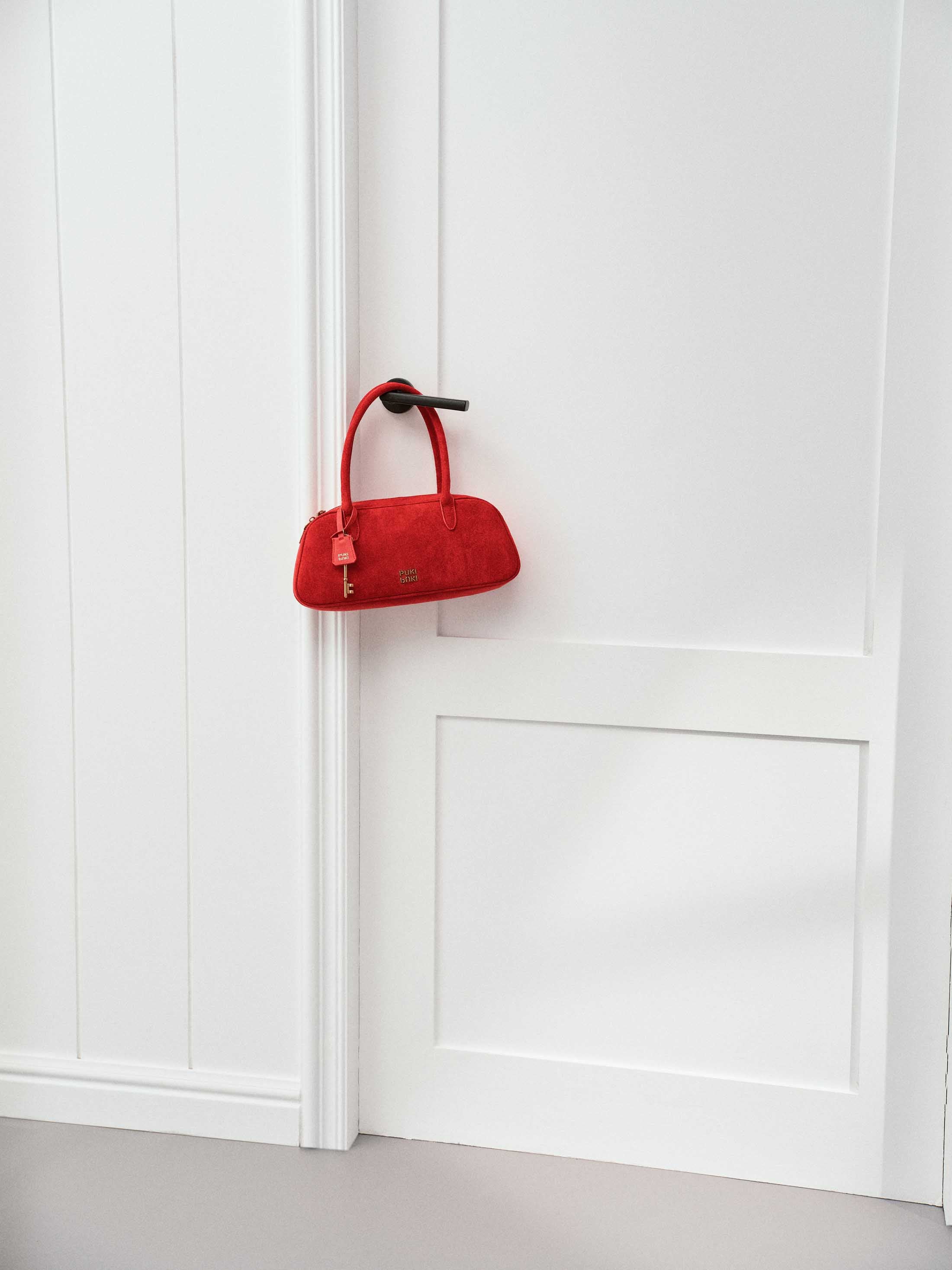 Vintage Suede Full-Grain Leather Boston Bag