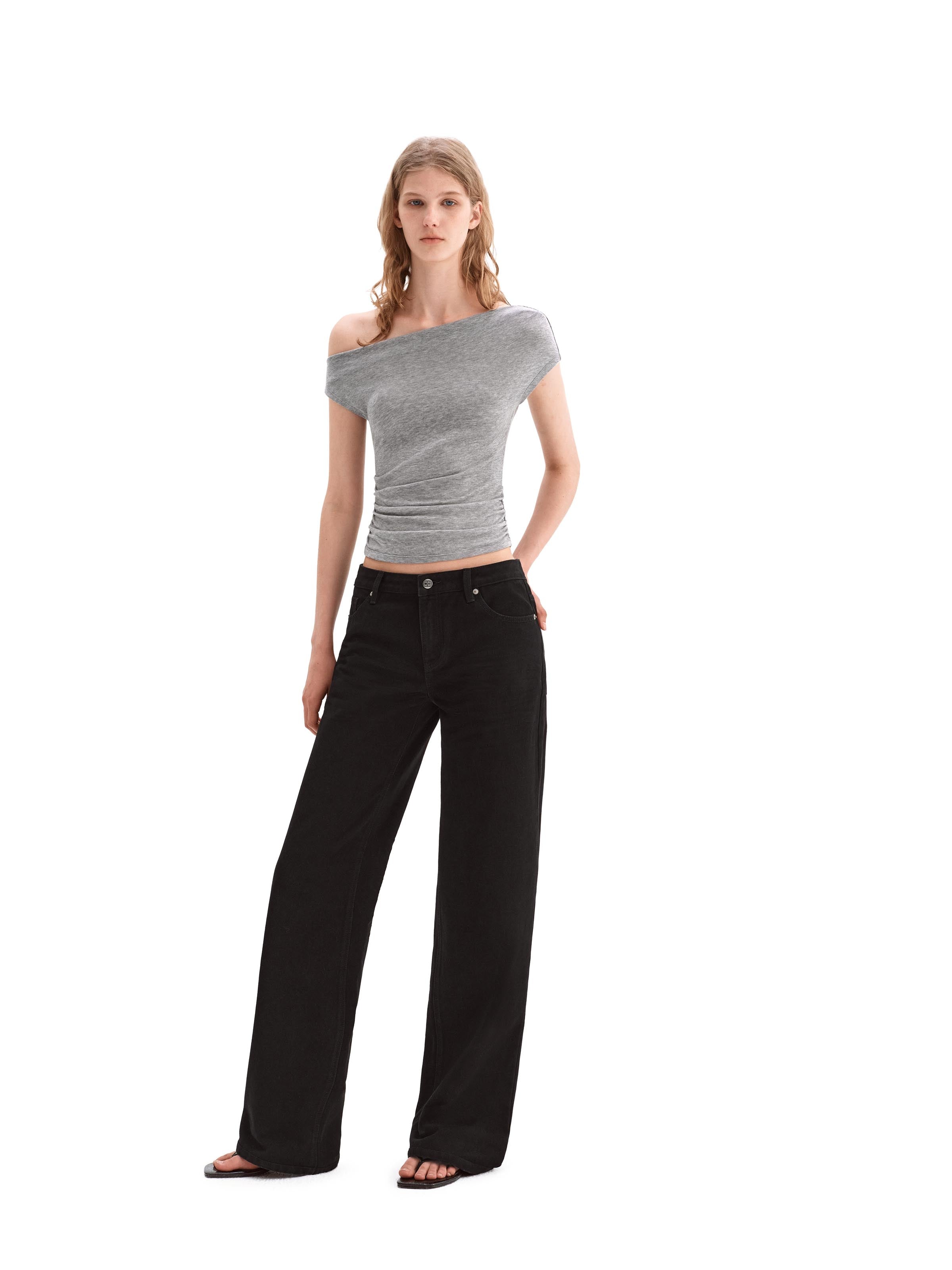 Heavyweight Jersey Offshoulder Top