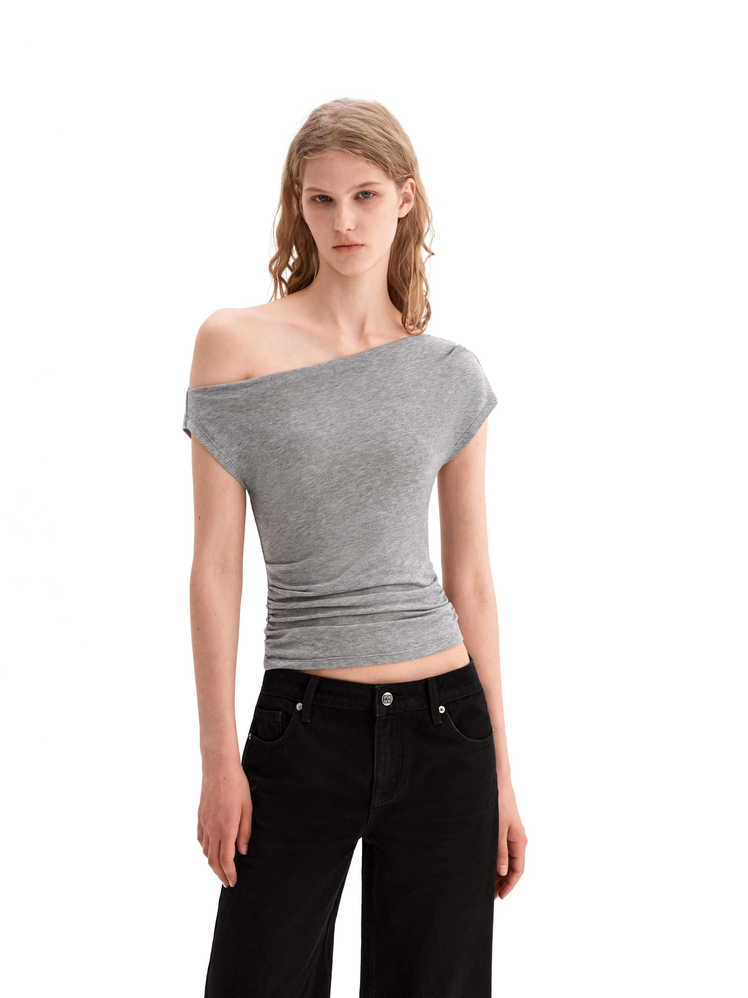 Heavyweight Jersey Offshoulder Top