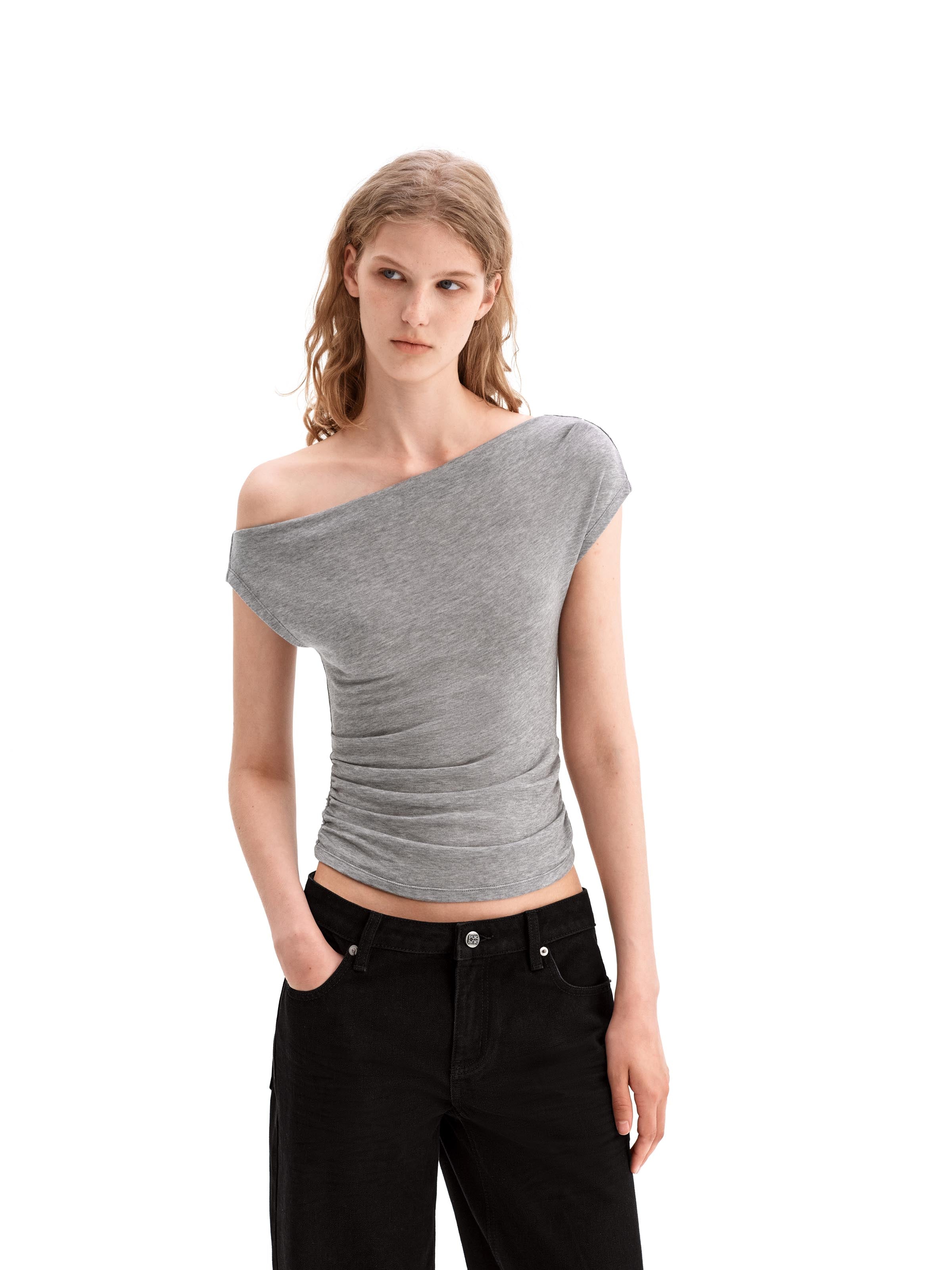 Heavyweight Jersey Offshoulder Top