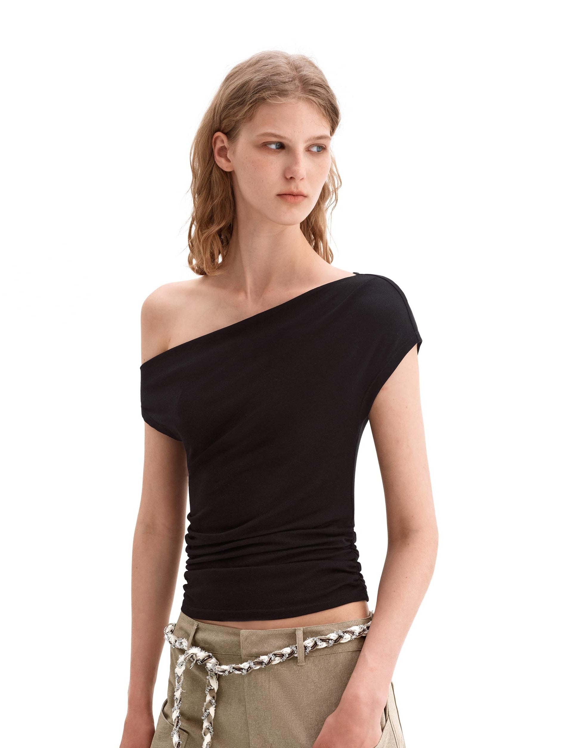 Asymmetric Tencel Drape Tee