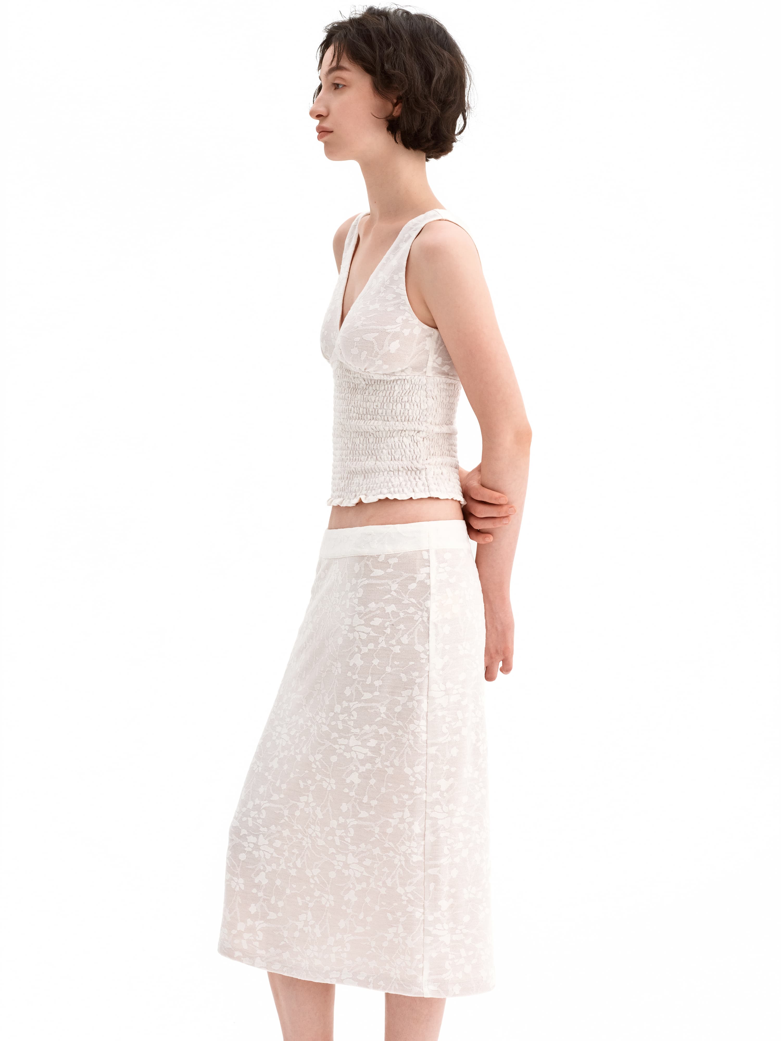 Jacquard Textured Sleeveless Set