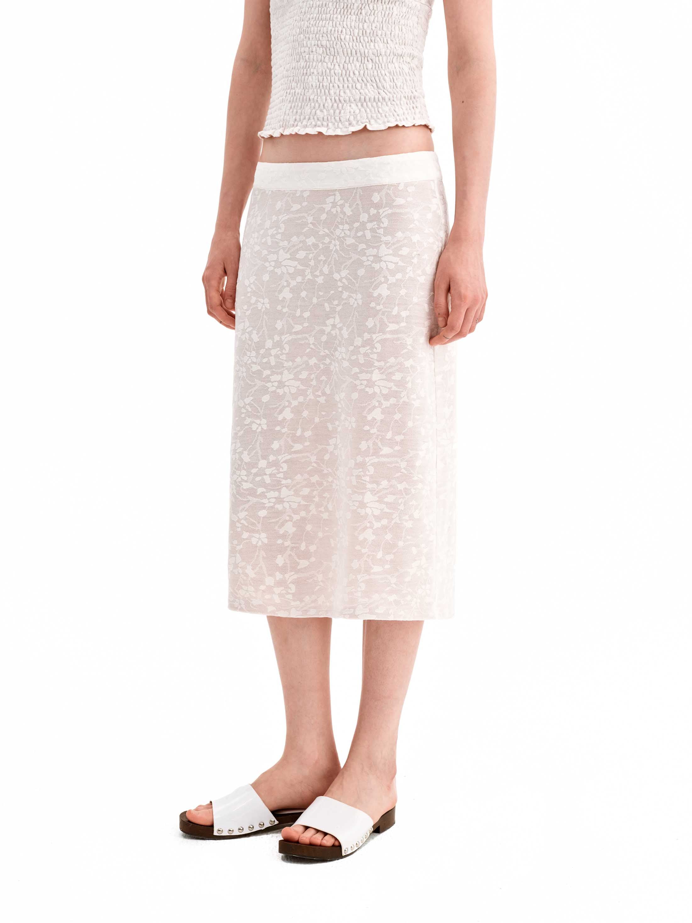 Jacquard Textured Sleeveless Top & Skirt Set