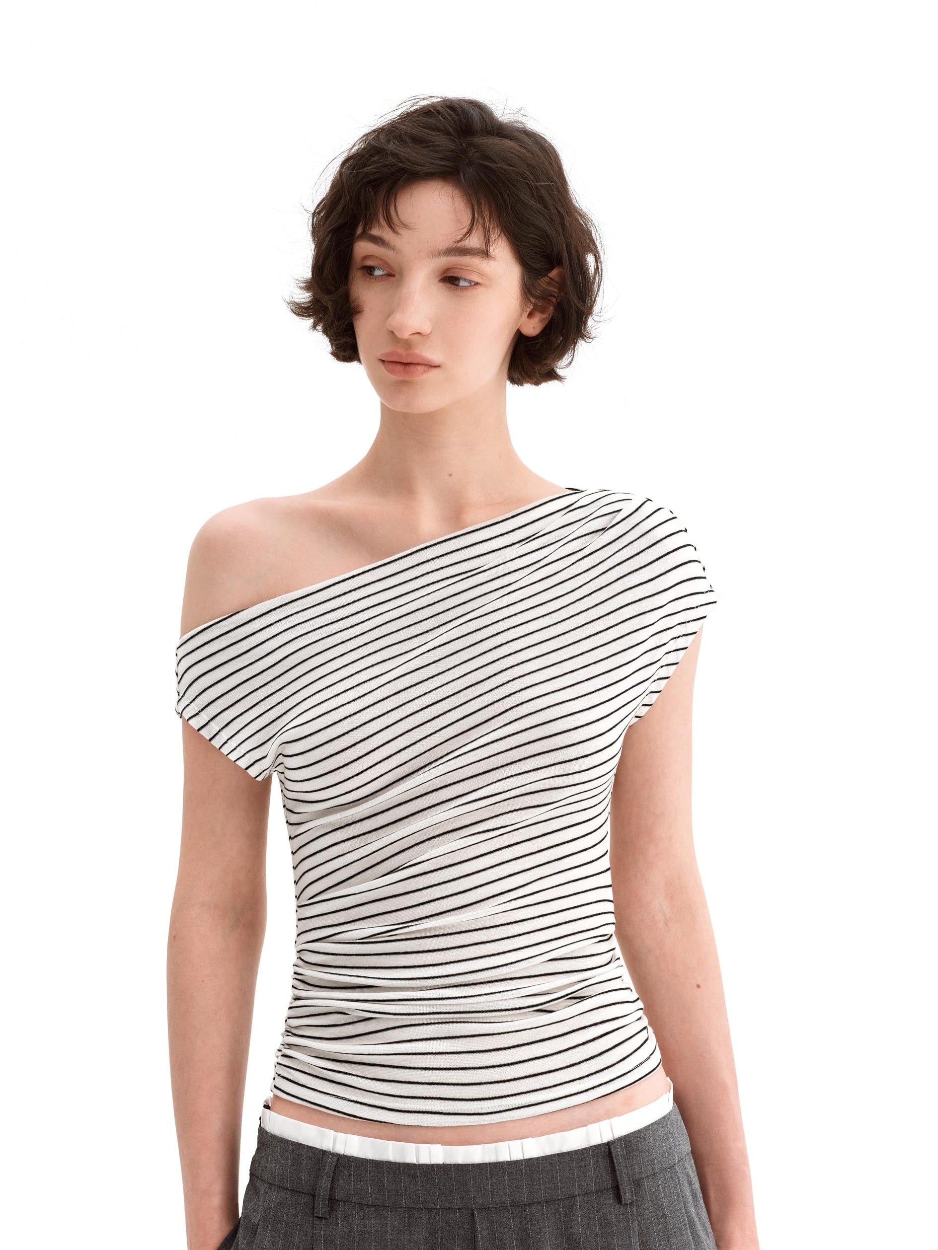 Asymmetric Tencel Drape Tee