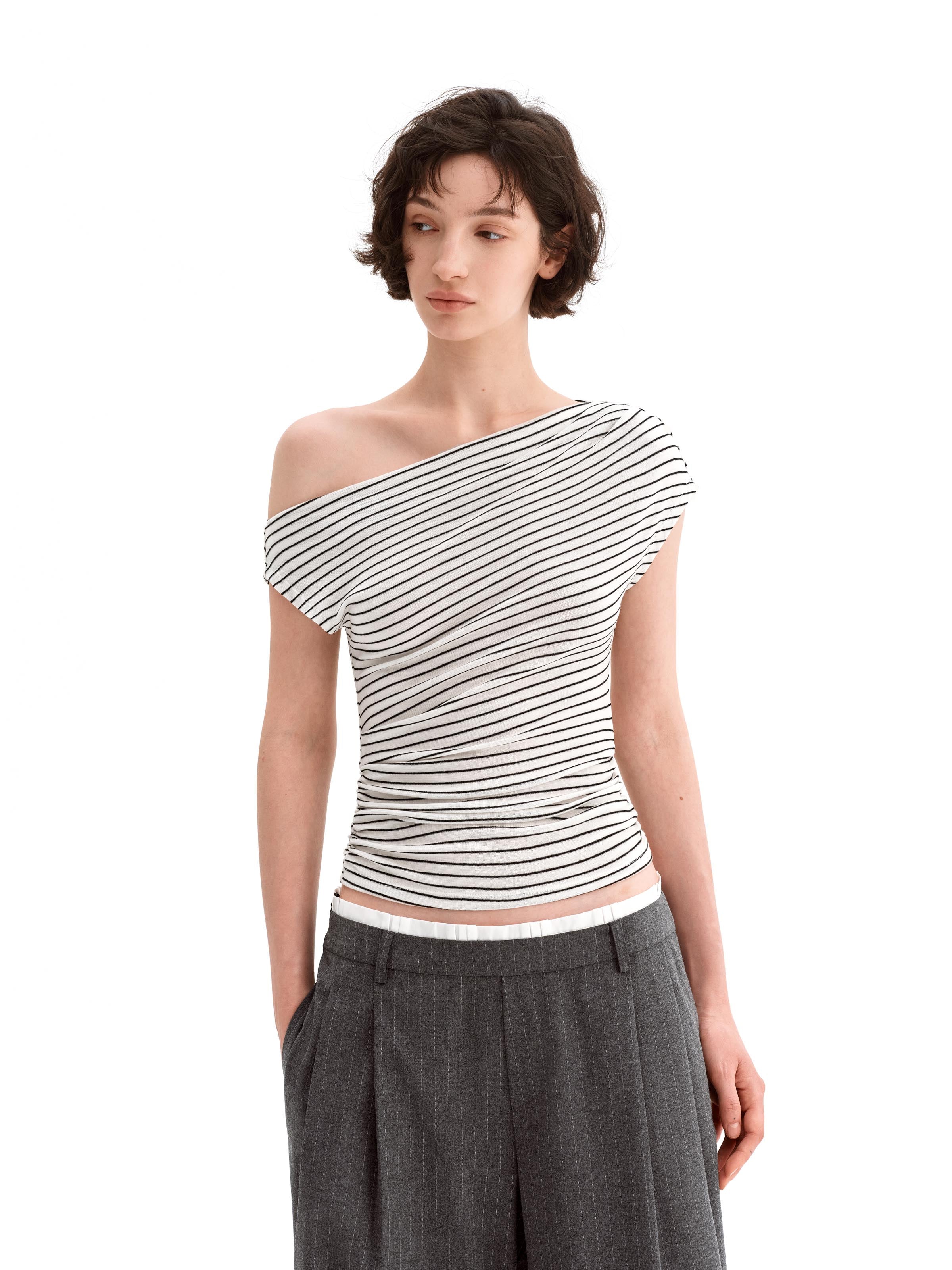 Heavyweight Jersey Offshoulder Top