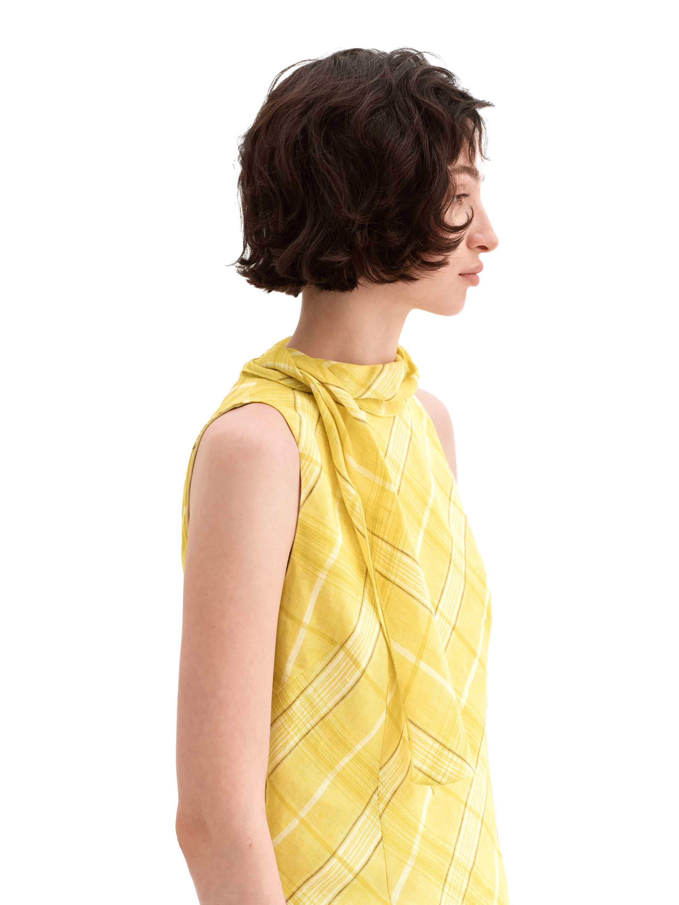 Linen Halter Back Bow Top