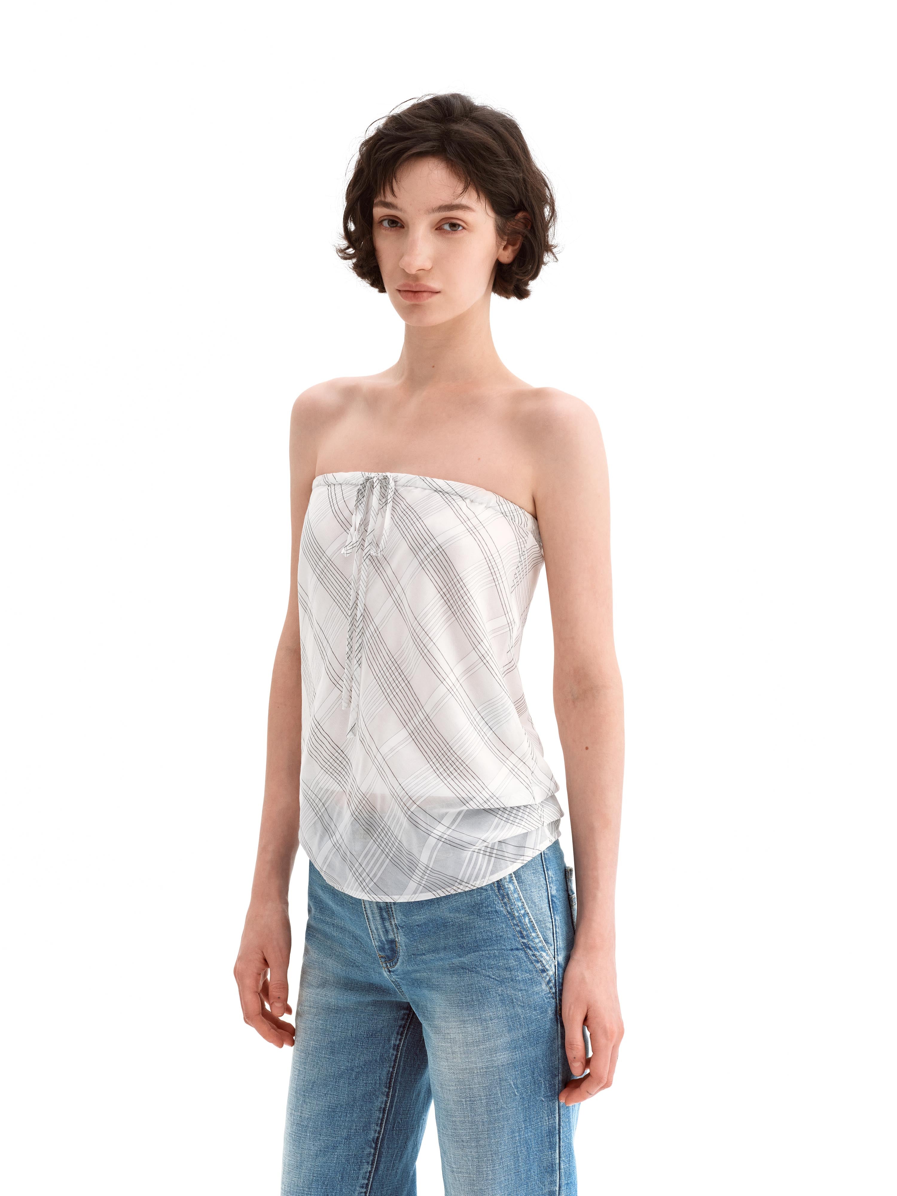 Sheer Textured Off-Shoulder Top