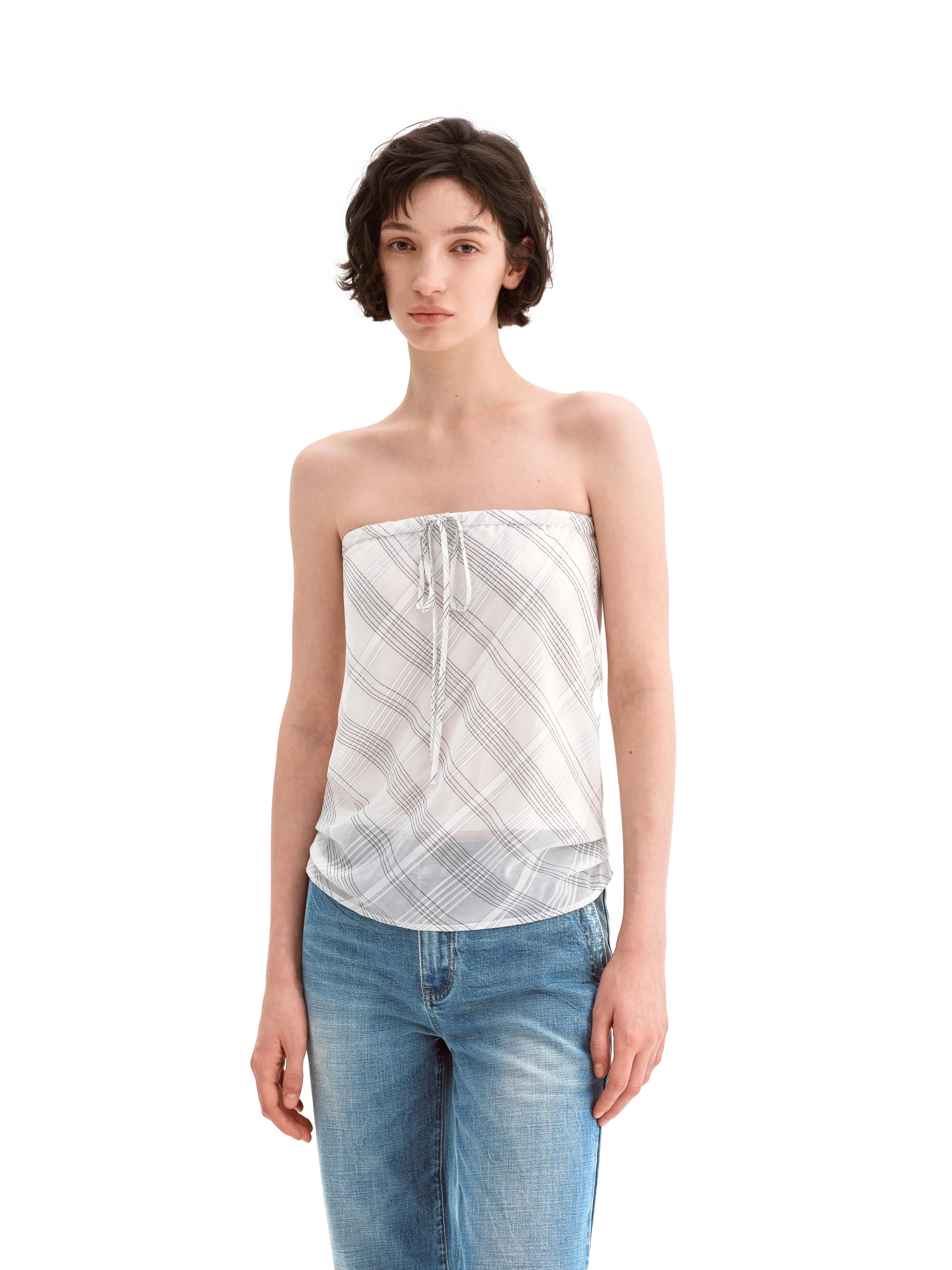 Sheer Textured Off-Shoulder Top