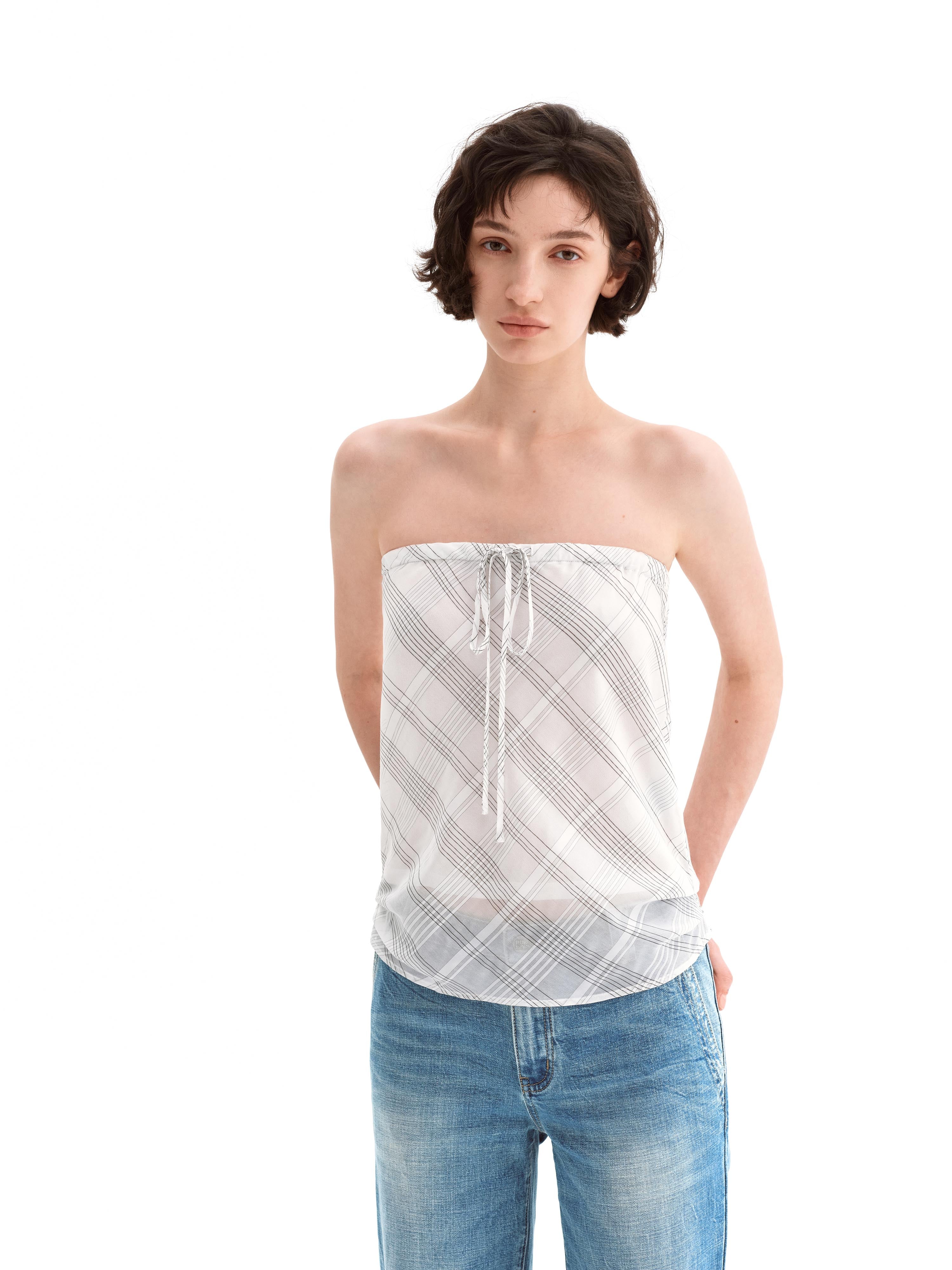 Sheer Textured Off-Shoulder Top