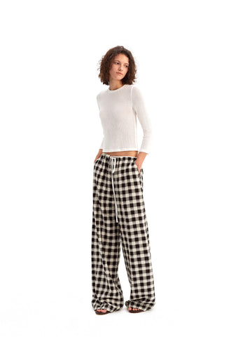 Plaid Relaxed-Fit Pants