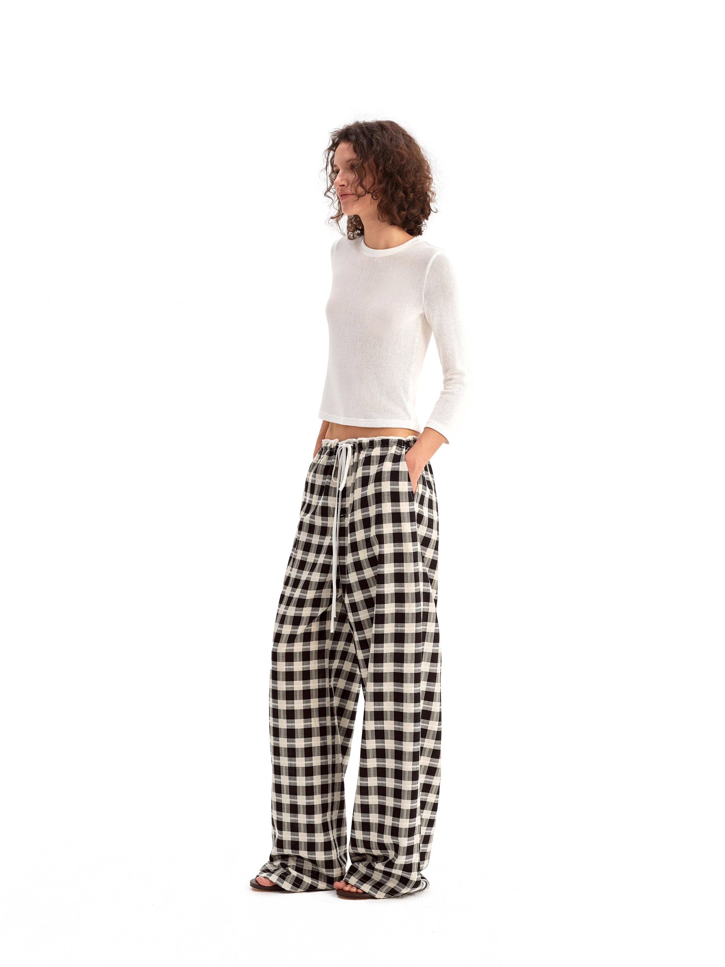 Plaid Relaxed-Fit Pants