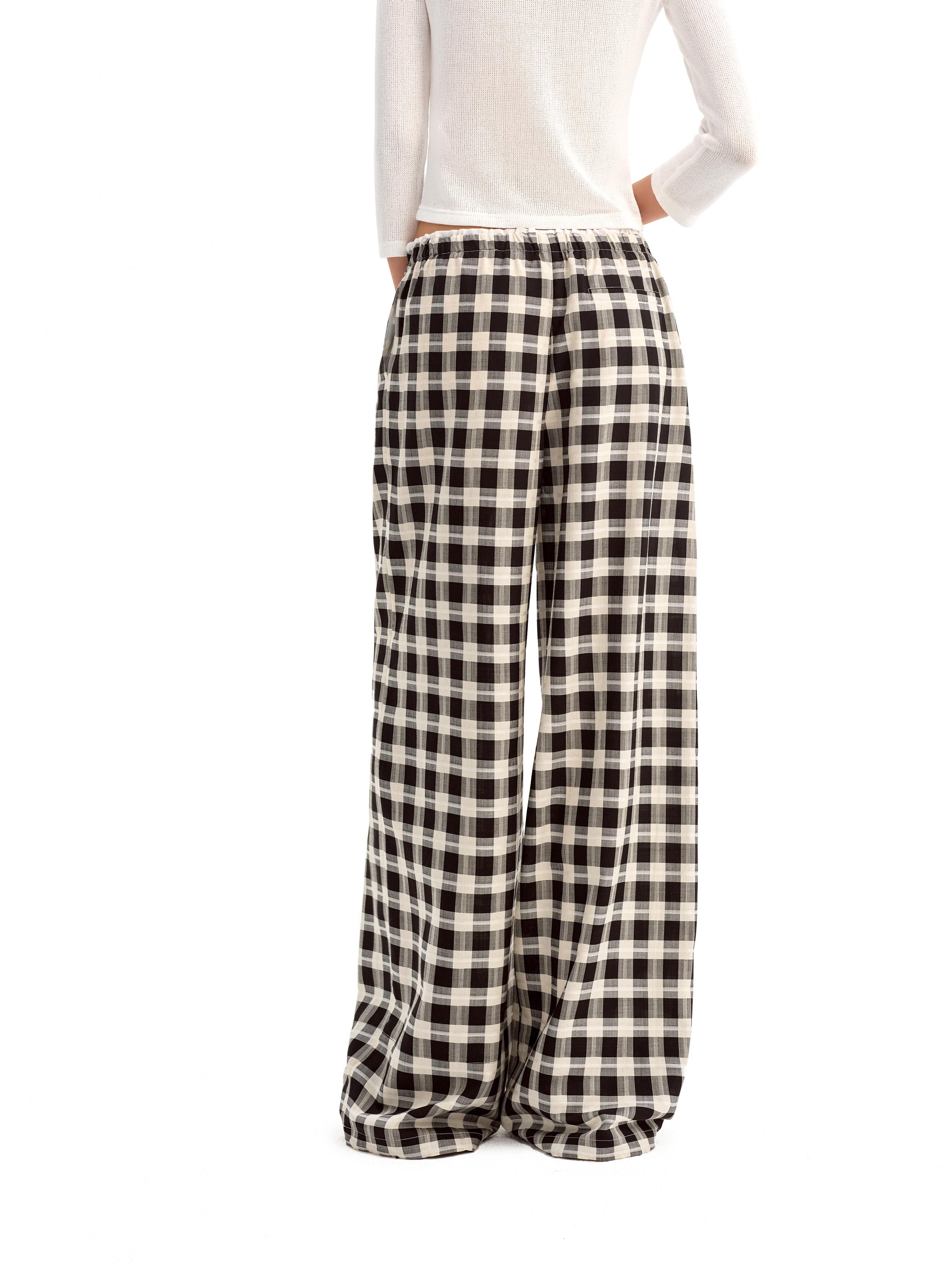 Plaid Relaxed-Fit Pants