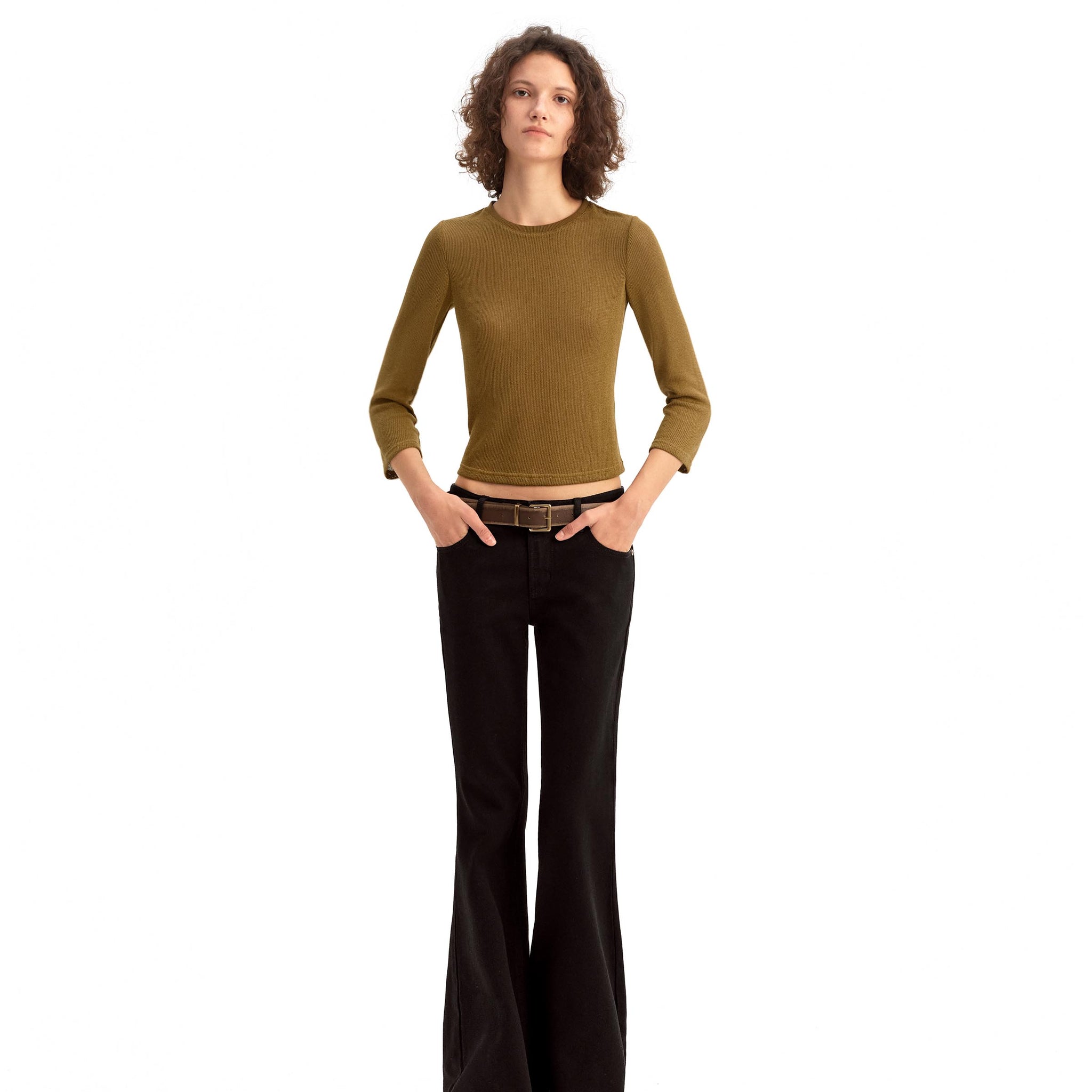 Black Micro Fflared Jeans