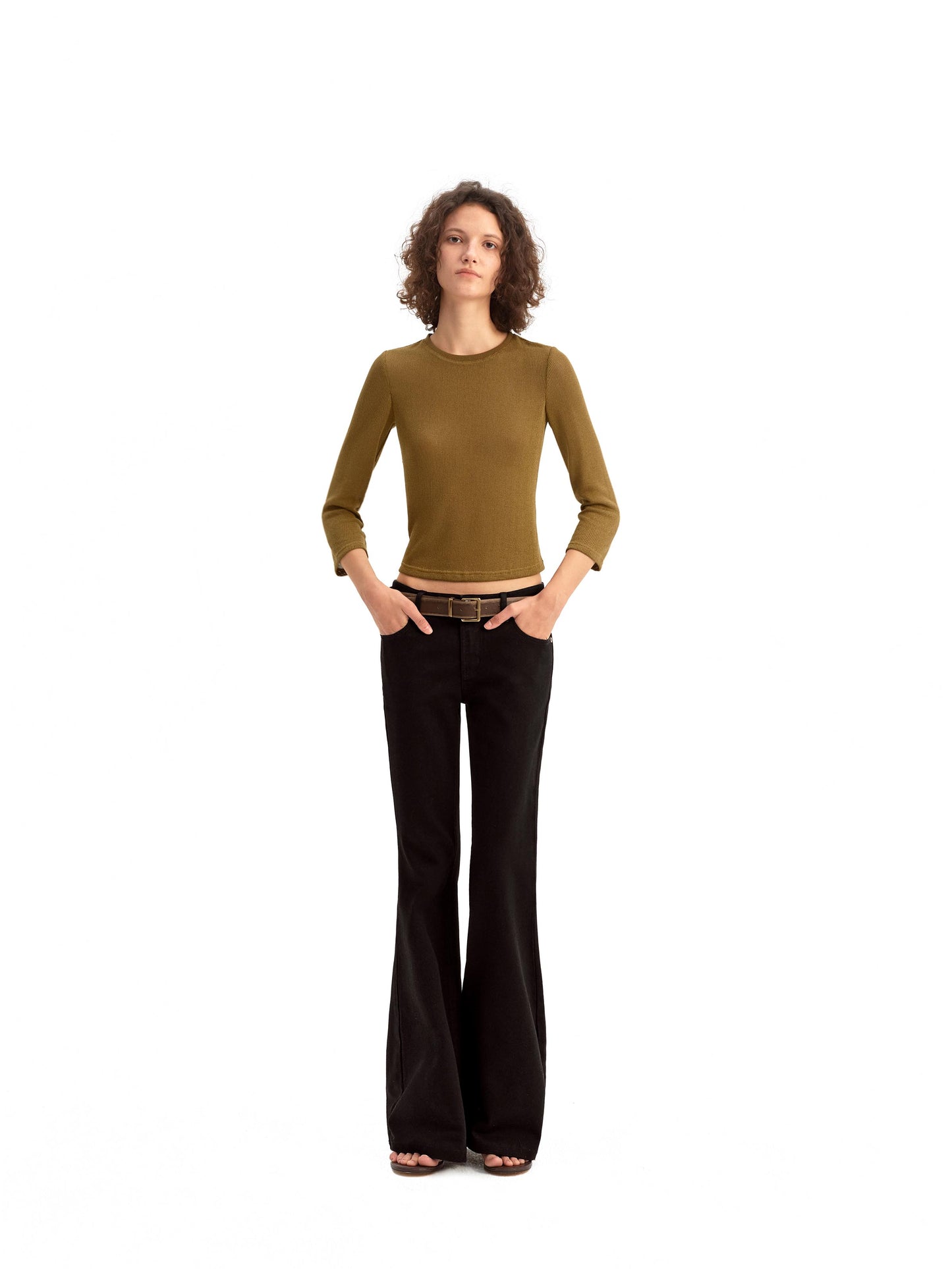 Black Micro Fflared Jeans