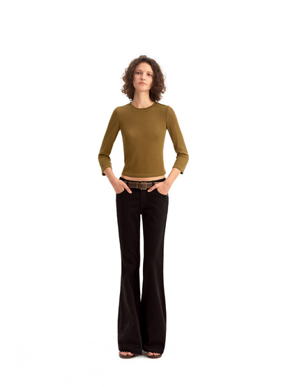 Black Micro Fflared Jeans