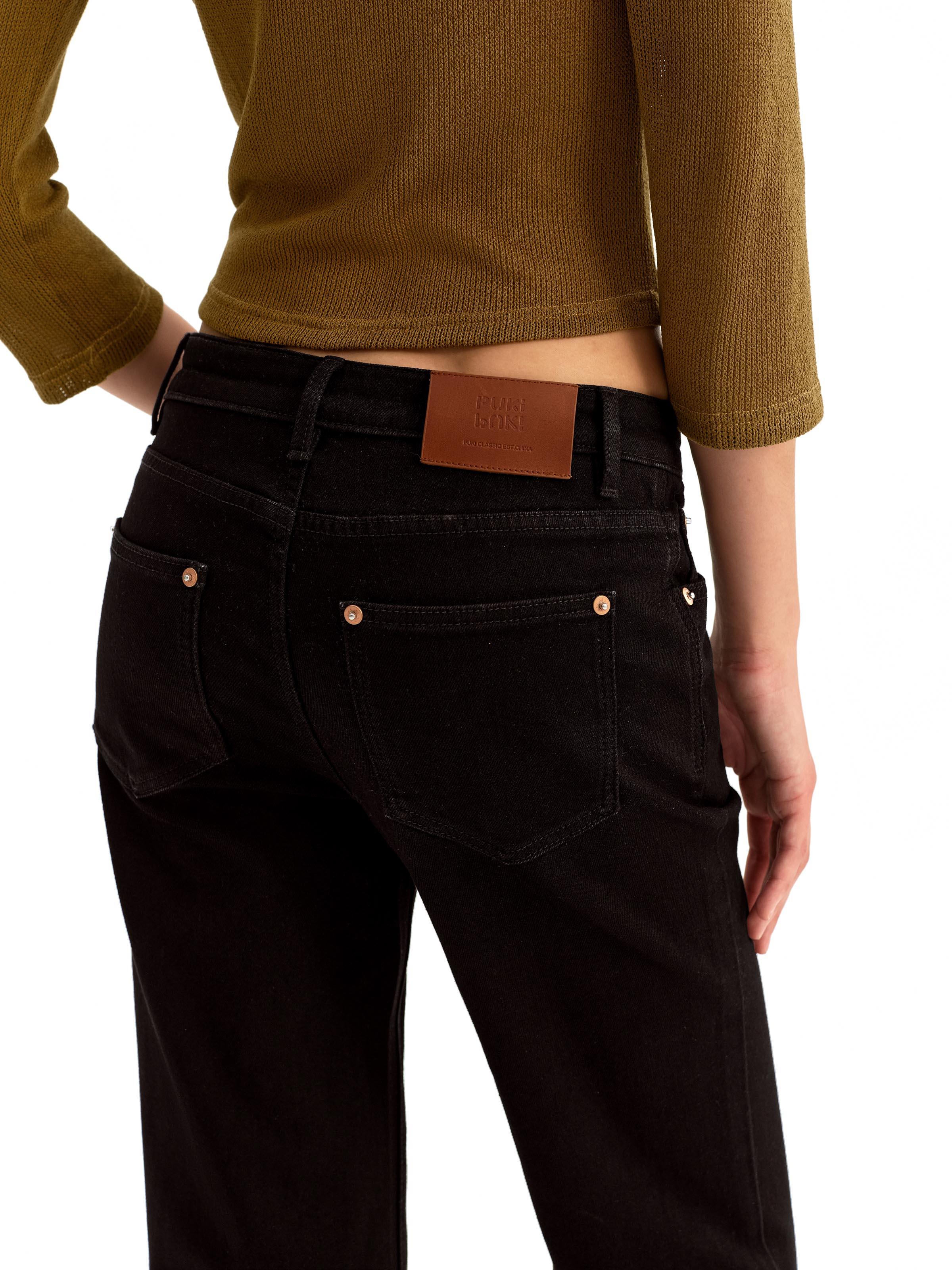 Black Micro Fflared Jeans