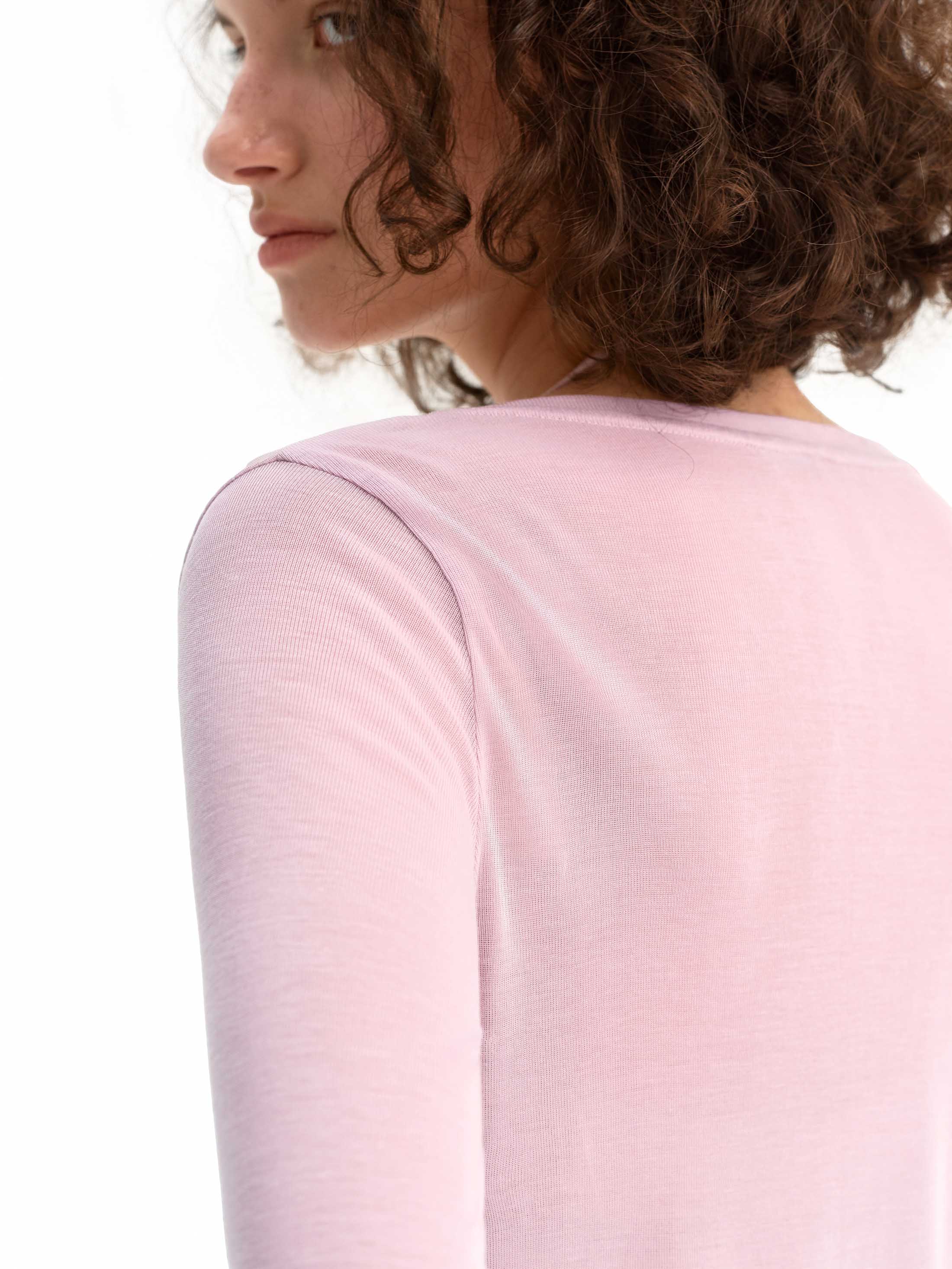 Soft Striped Faux Two-Piece Long-Sleeve Top