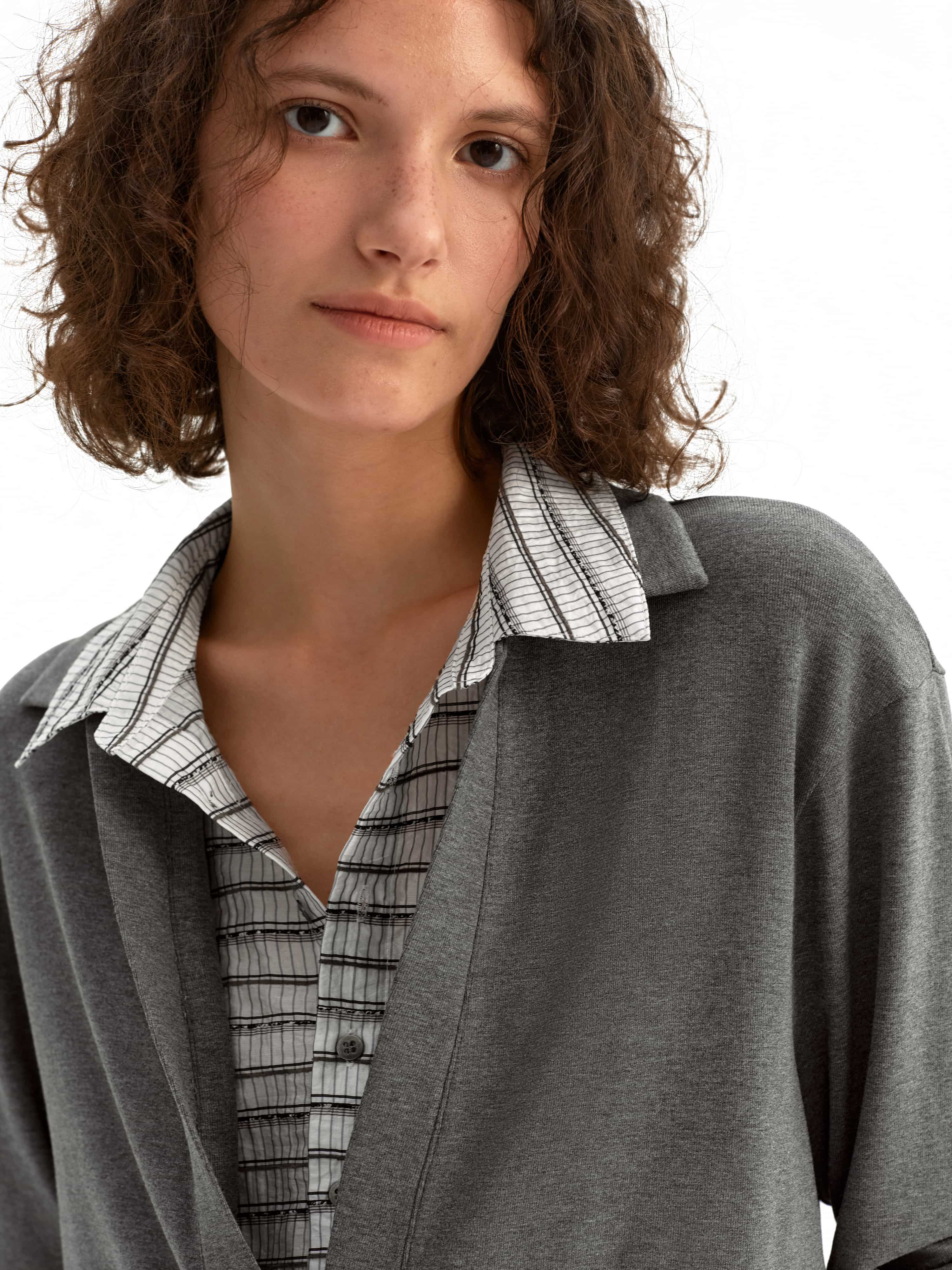 Layered Stripe V-Neck Shirt