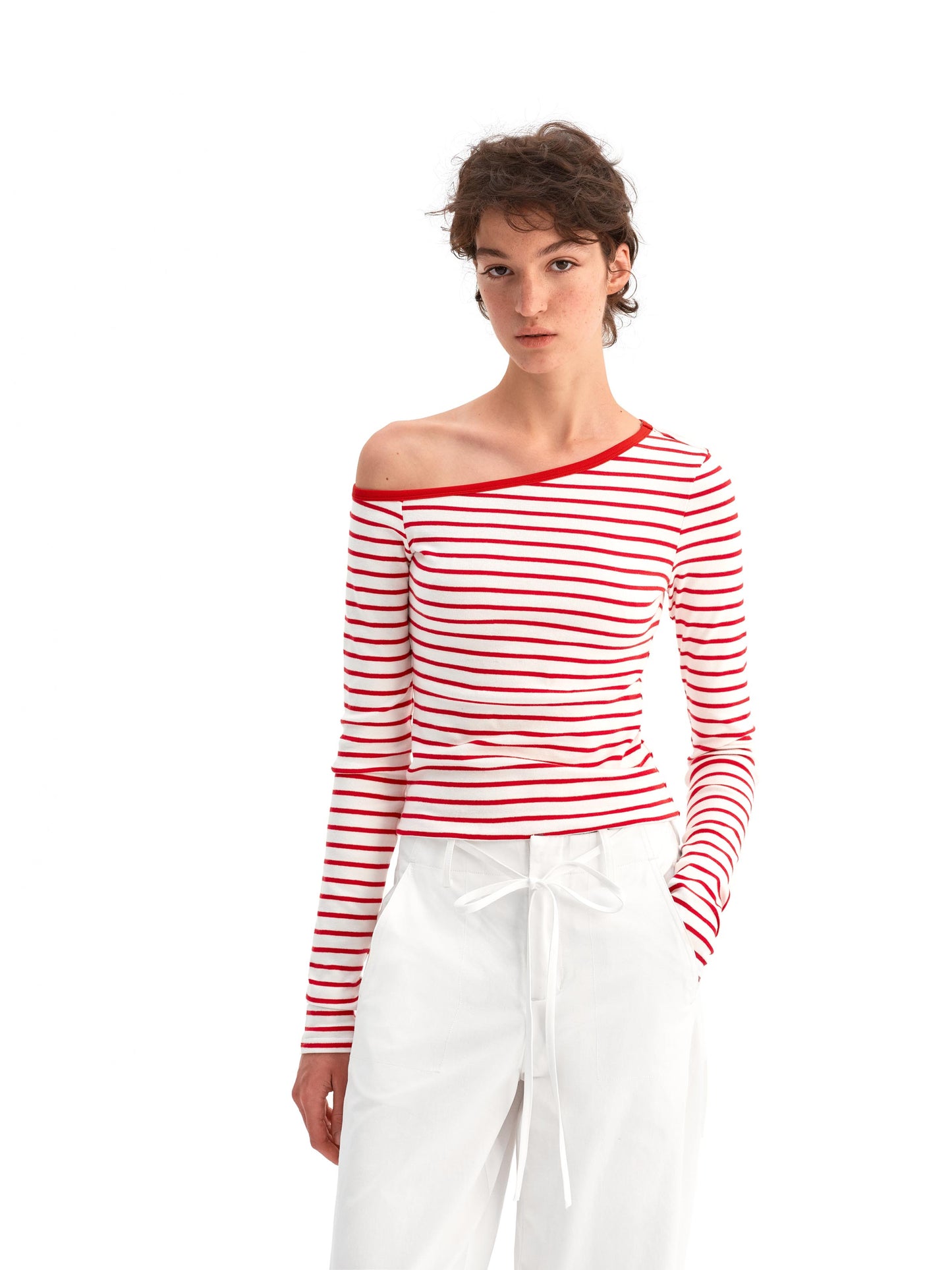 Off-the-shoulder Long-sleeved Knitwear