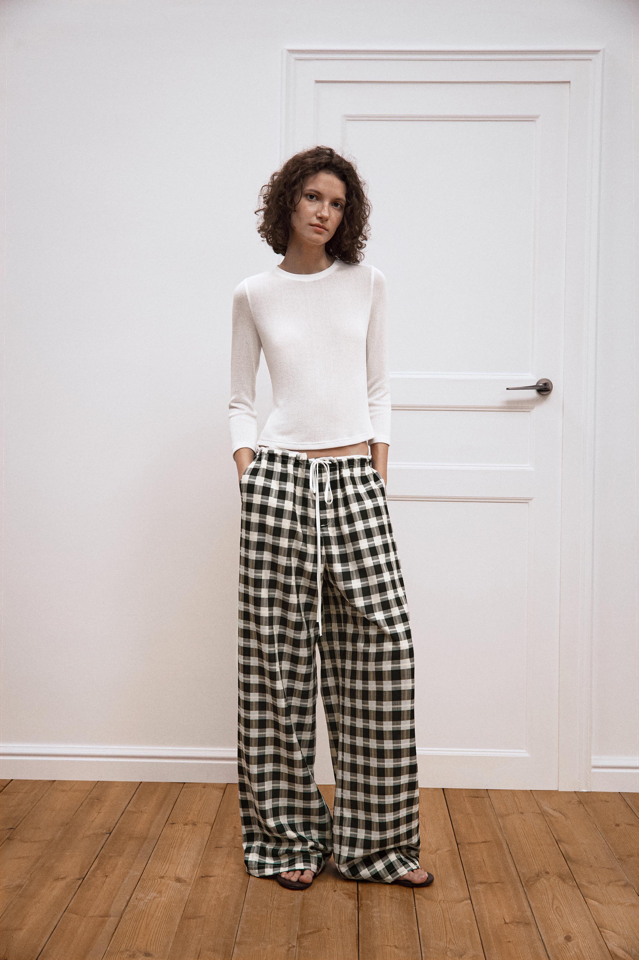 Plaid Relaxed-Fit Pants