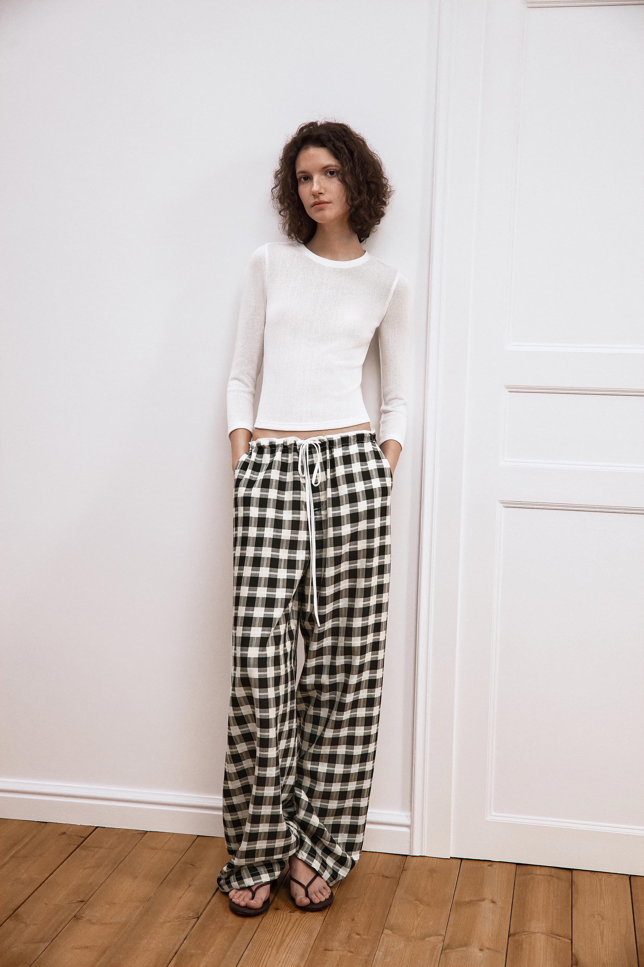 Plaid Relaxed-Fit Pants