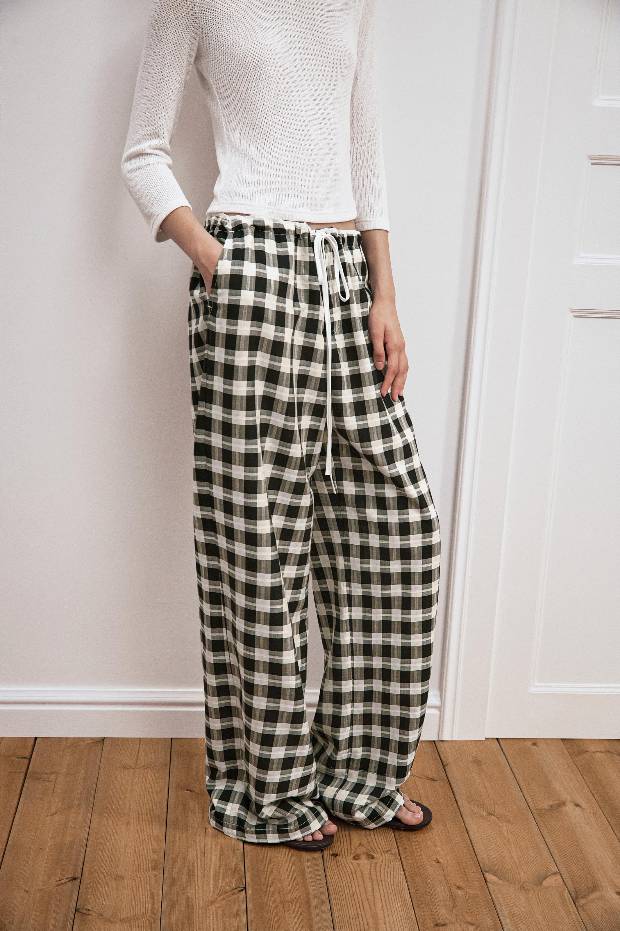 Plaid Relaxed-Fit Pants